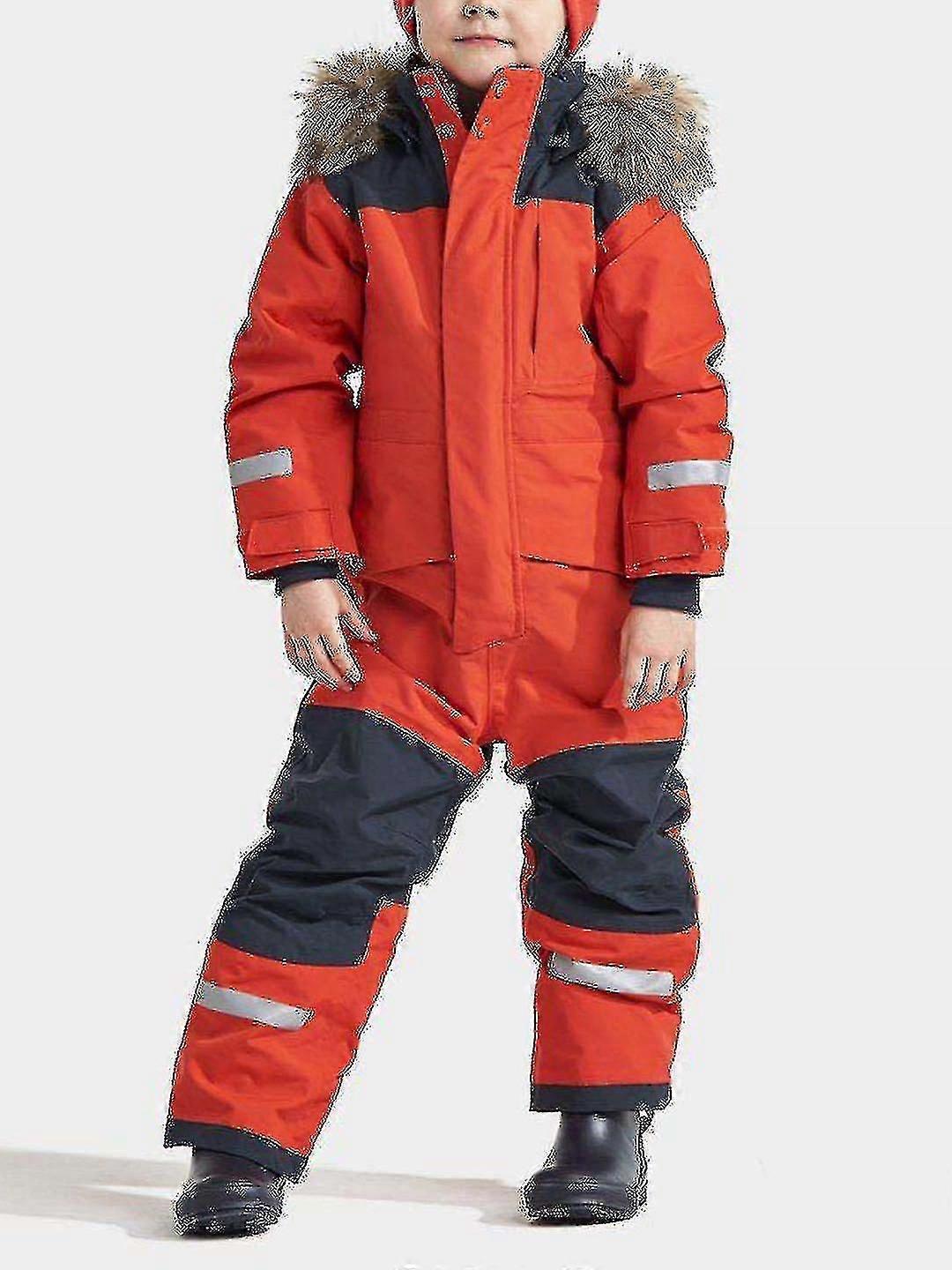 Yhden ja kahden laudan tuulenpitävä vedenpitävä paksunnettu glow-in-the-dark lasten yksiosainen hiihtopuku Poikien ja tyttöjen puuvillavaatteet