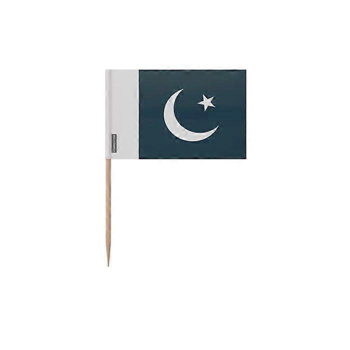 Toothpicks Pakistan Flag - 6.5 cm - 100 pieces - Adhesive plastic - Bamboo stick - Pixelforma