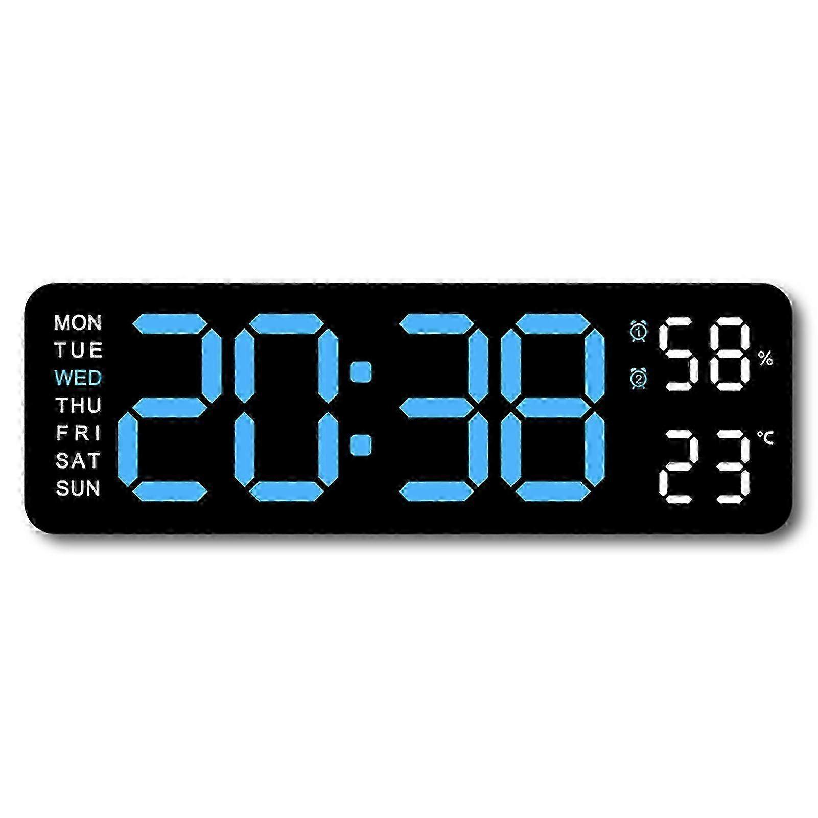 Digital Wall Clock Digital Calendar Countdown Dimmer Large Clock for Bedroom Living Room Desktop