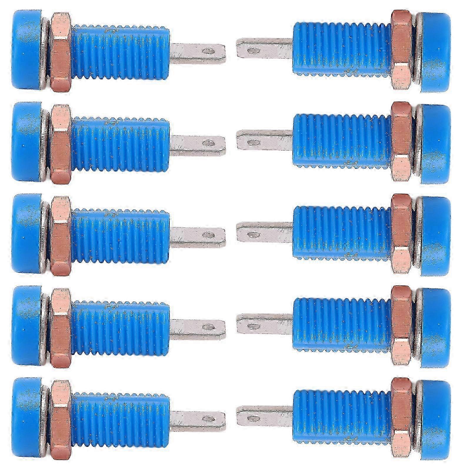 10pcs 4mm Banana Jack Socket Mount Connector Adapter Panel for Electronic Instruments - Blue, Compatible with Multiple Brands
