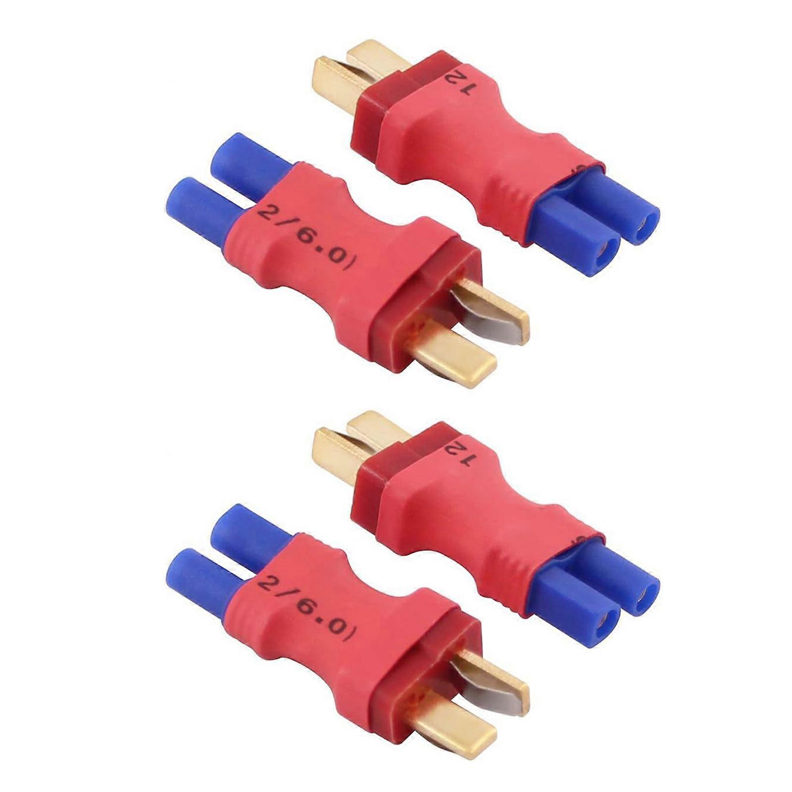 4Pcs EC2 to T Plug Male Female Conversion Connectors Adapter for Remote Battery Toy Application Accessories Multicolor