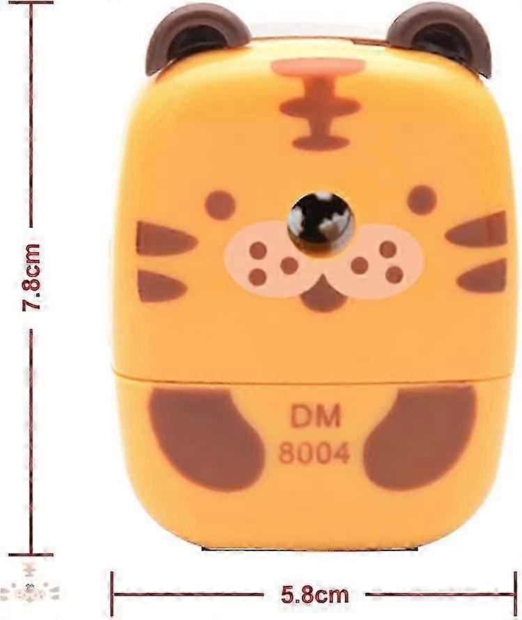Manual Pencil Sharpener, Cute School Stationary Kids Pencil Sharpener Hand Crank Manual Desktop Sharpener for Office Classroom-Tiger