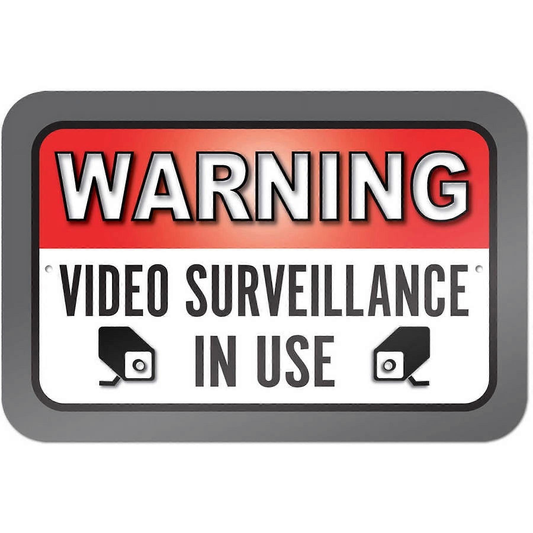 Warning Video Surveillance In Use Sign