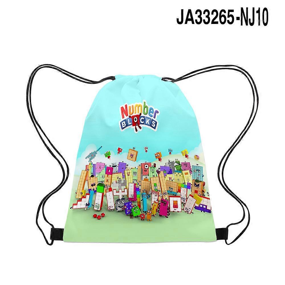 Numberblocks drawstring backpack/school bag/children's backpack/basketball bag storage