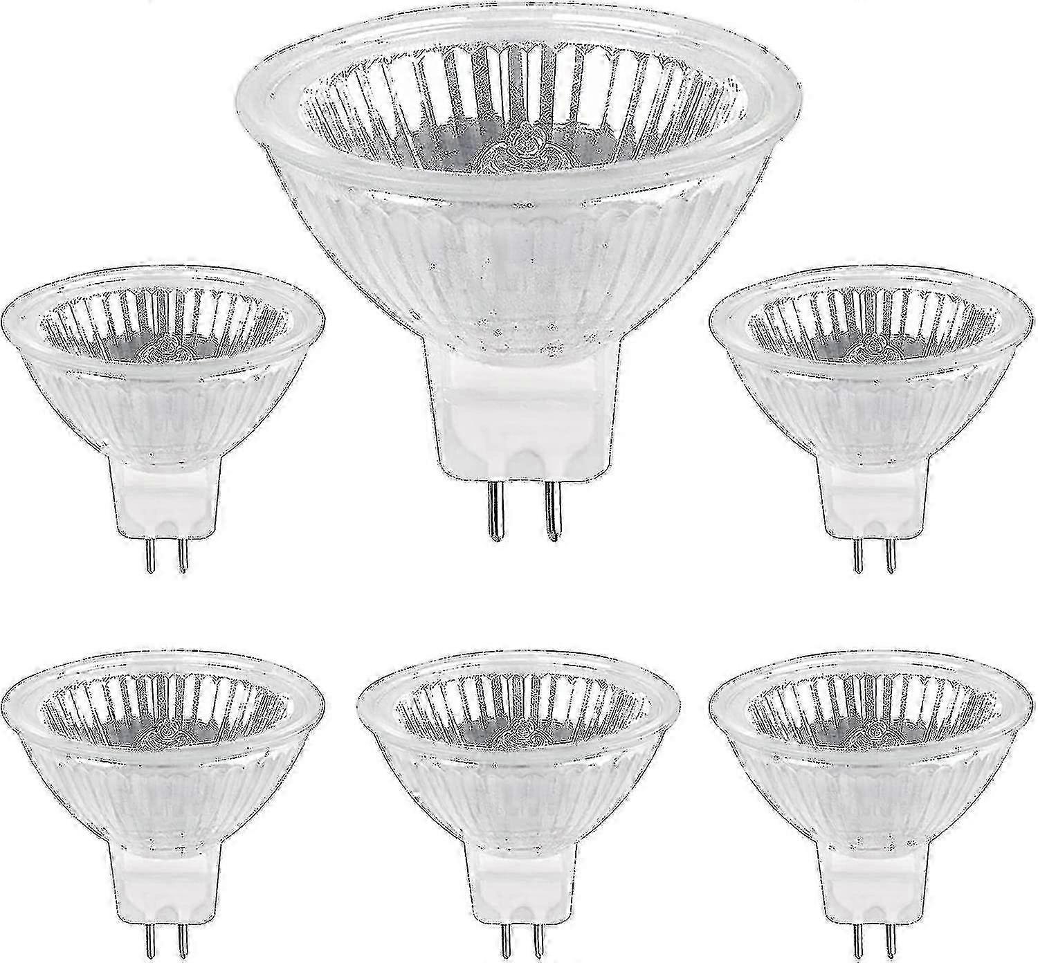 ハロゲン電球 Gu5.3 50w 12v 、 800lm 温白色 2700k 調光可能、ハロゲンスポットライト電球 Mr16 、 6-mxbc のパック