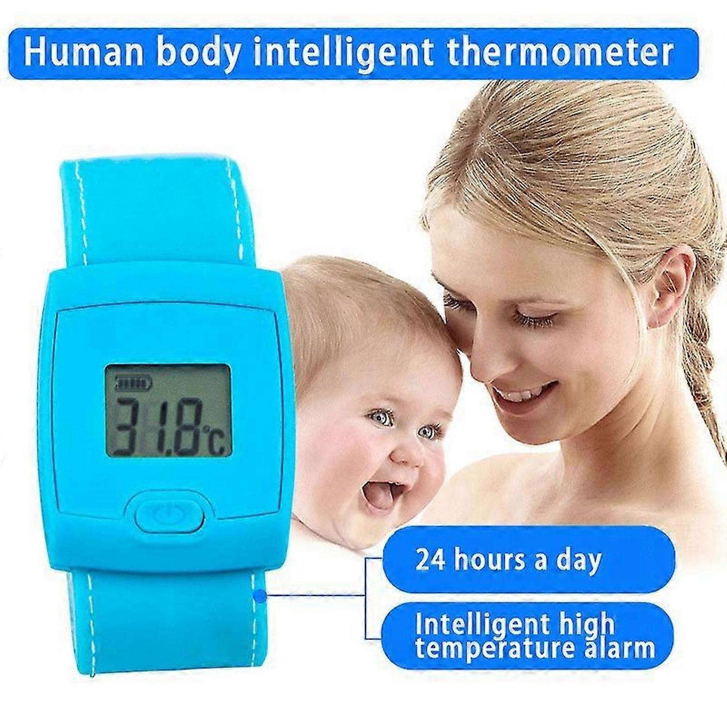 Digital Baby Intelligent Bluetooth Thermometer Smart Fevers Temperature Bracelet LCD Display for Kids Adults