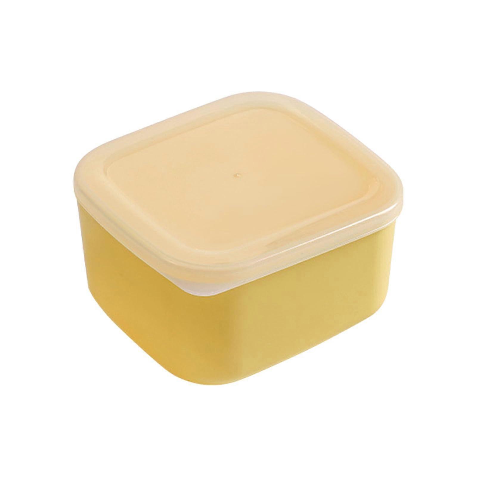 SpaceEfficient Food Storage Cheese Slice Organizer Airtight Transparent Cover Stackable Design One Size Yellow
