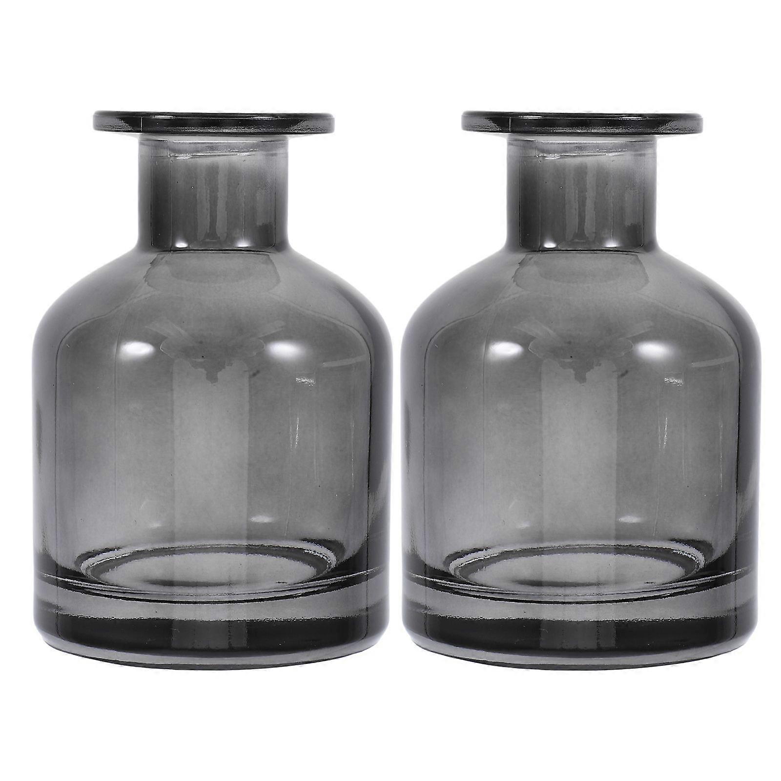 2pcs Glass Cylindrical Reed Diffuser Bottles: Decorative Fragrance Containers for Home Office - Refillable Glass 150ml Diffuser Bottle