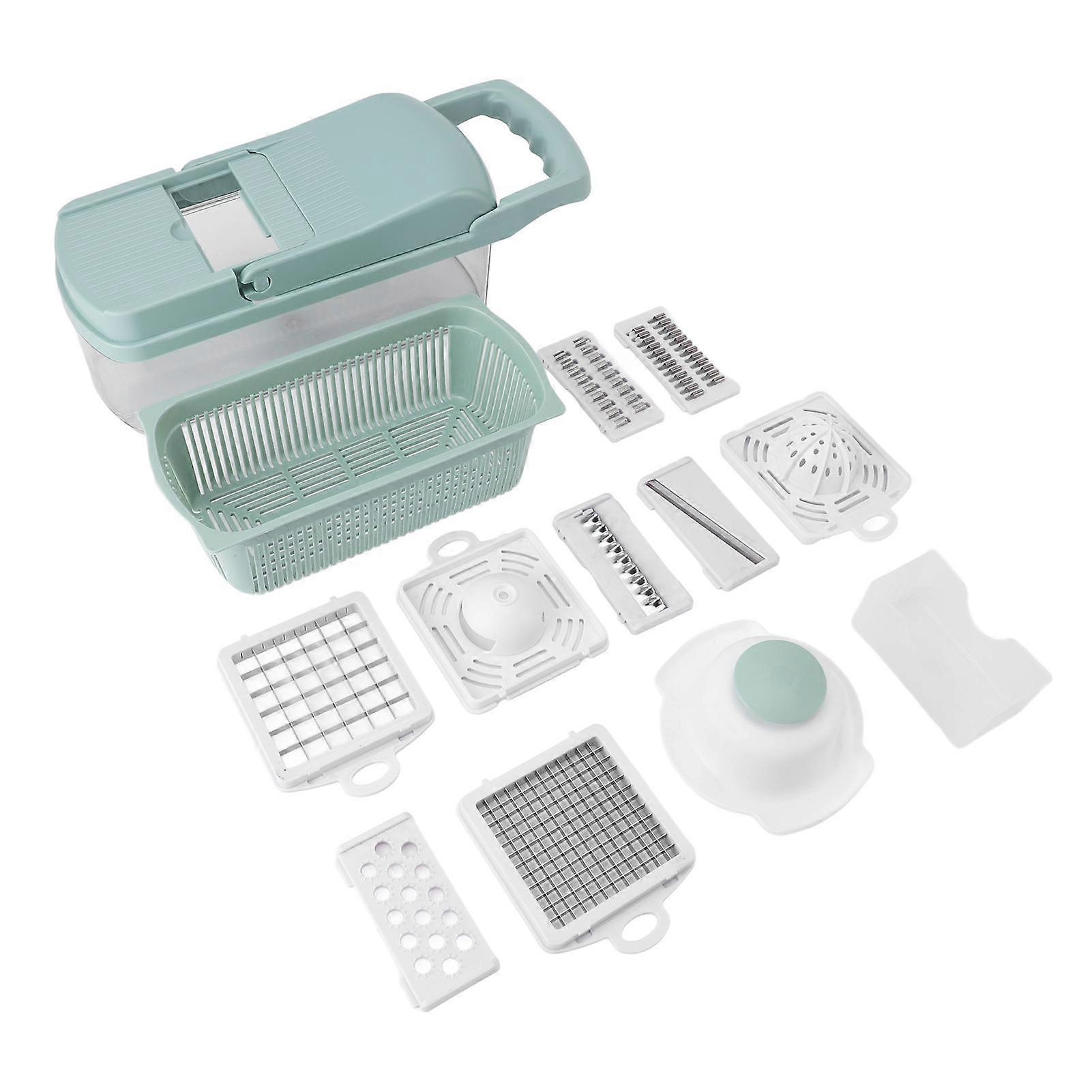 Vegetable Chopper Detachable Multifunctional Food Grater with Drain Container for Cucumber Carrot