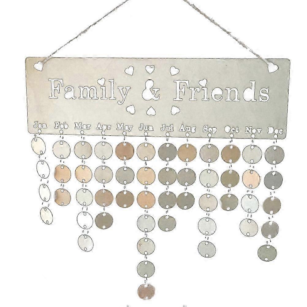 DIY Birthdays And Anniversaries Reminder Plaque Calendar For Family And Friends Featuring Rectangular Shape And Multi Color Decor 1 Set