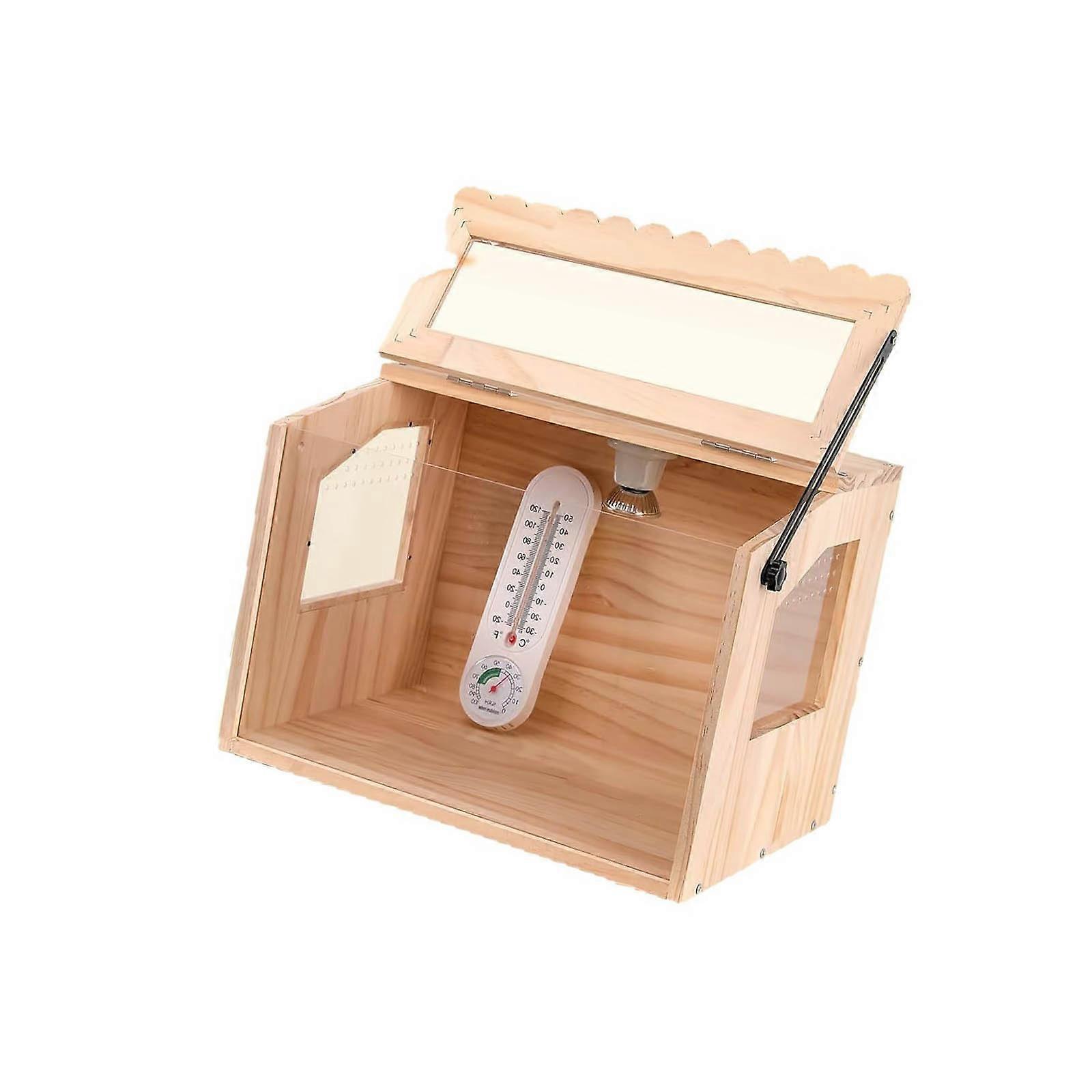 Multiple Functional Solid Wood Pen For Small Birds With Thermoregulation And Decorative Plan Multicolor