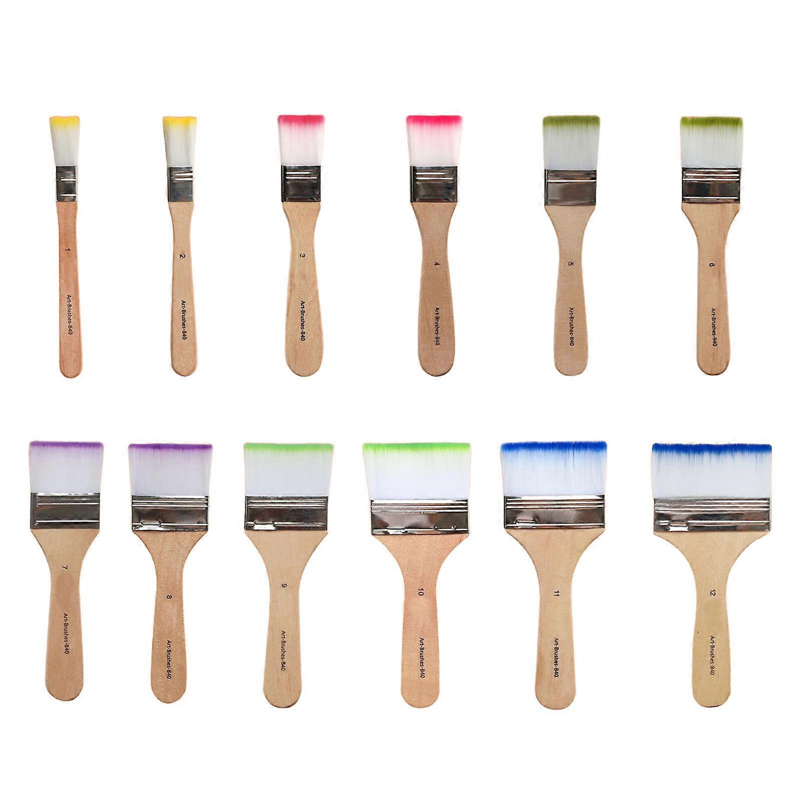 None Shedding Multipurpose None Shedding Nylon Bristles Brushes 6 Colors Kitchen Painting Art Tool With Ergonomic Grip Multicolor