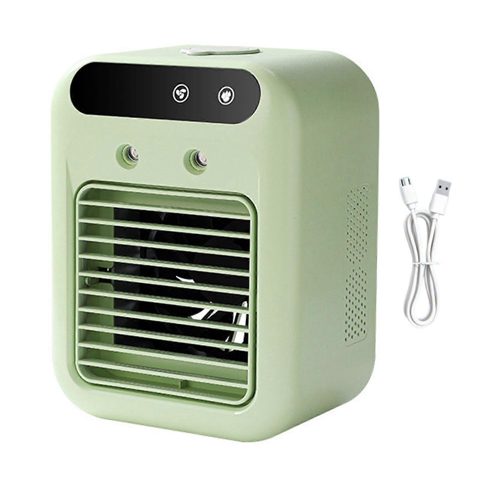 Portable Air Conditioner Fan with Water Tank 2 Speeds Strong Airflow Low Noise Rechargeable Desktop 3-in-1 Air Cooler Humidifier