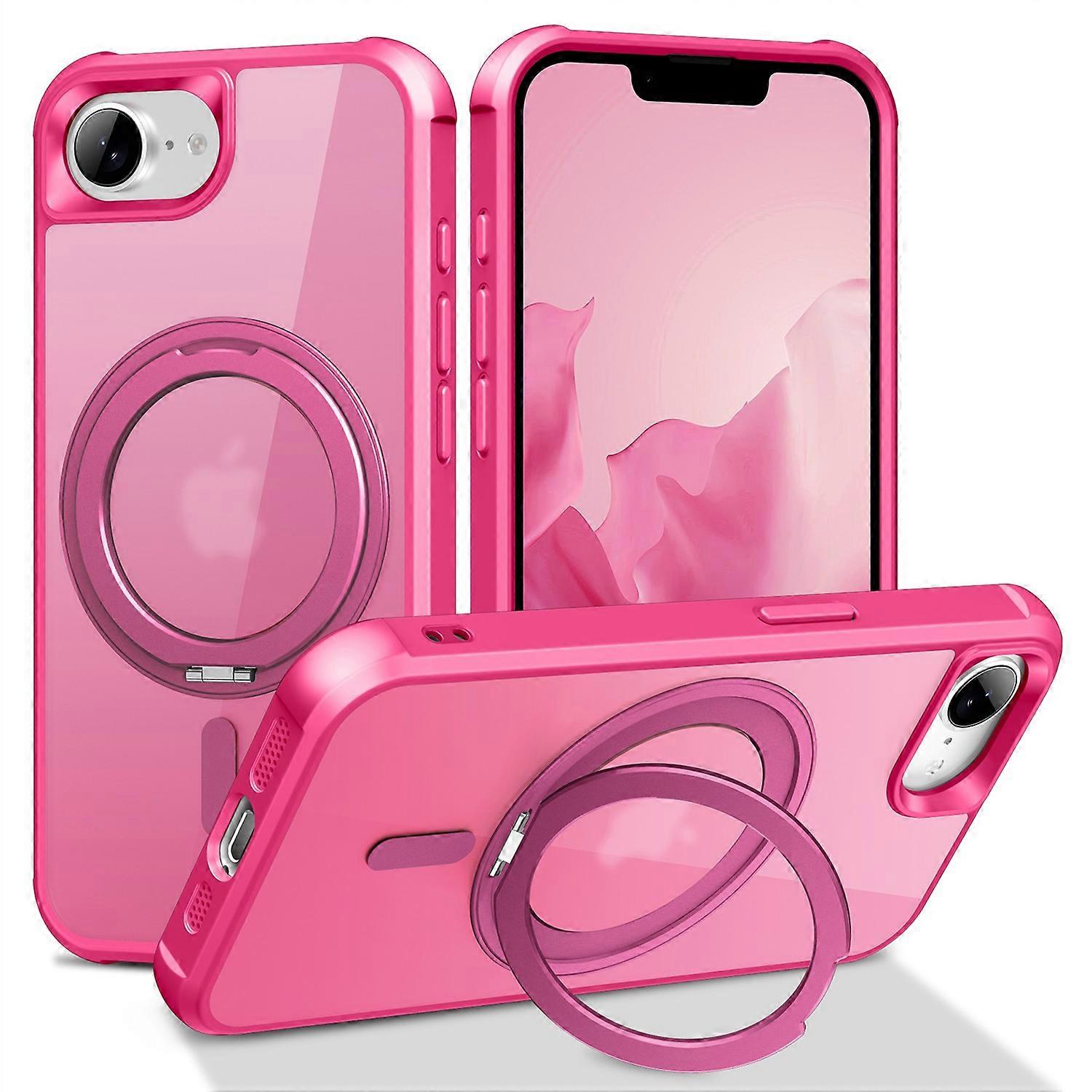For iPhone 16e Case Magnetic Rotatable Ring Kickstand TPU + PC Phone Cover