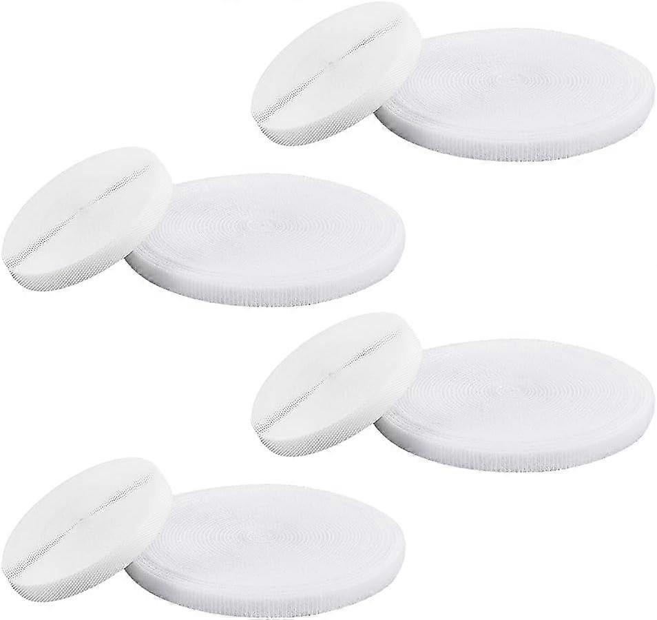 5.47 Yards Thin Clothes Hook and Loop Fasteners 8mm Wide White Mini Polyester Tiny Sew On Hook and Loop Tape Non-Adhesive Sticky Back Sewing Fastening