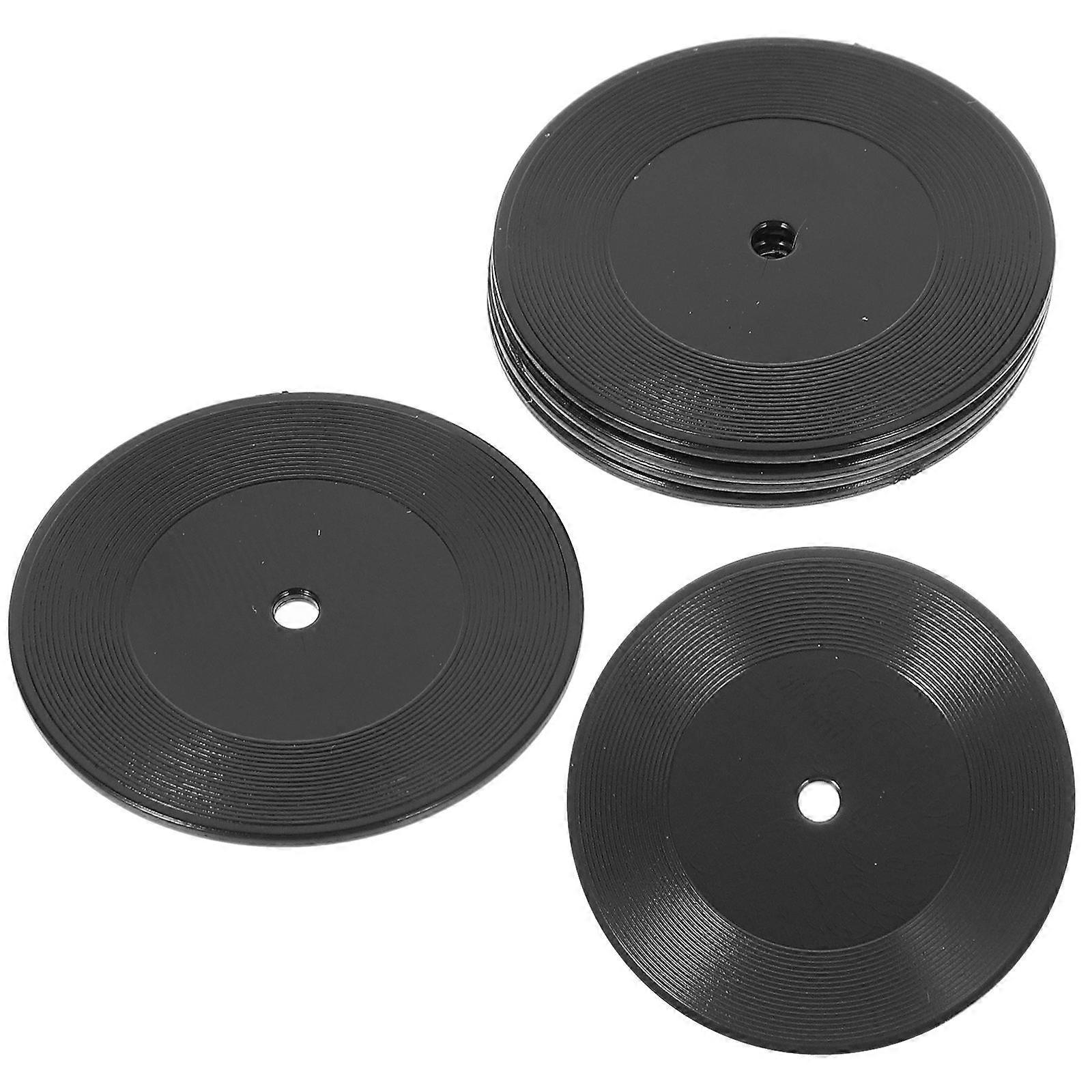Black Plastic Miniature Record Model for Doll House 30Pcs Accessories