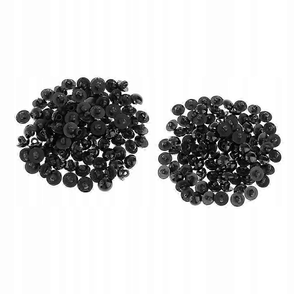 200pcs Black Mushroom Shape Buttons 12mm 15mm