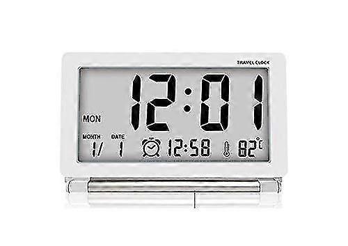 Digital Travel Alarm Clock,foldable Lcd Display Clock With Calendar Temperature Snooze Function