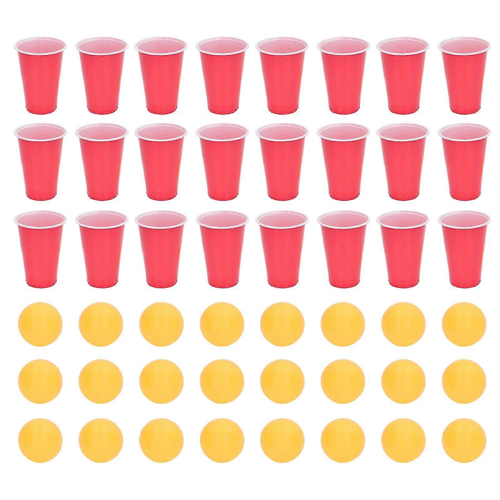 Portable Beer Pong Set with 24 Cups & Ping Pong Balls for Outdoor Fun