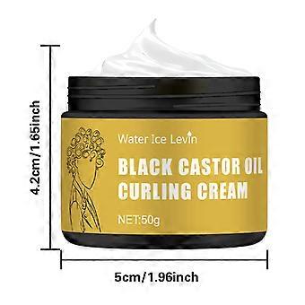 Crema modellante per capelli all'olio di ricino nero da 50 g: non appiccicosa, idratante, elimina l'effetto crespo e liscia i capelli.