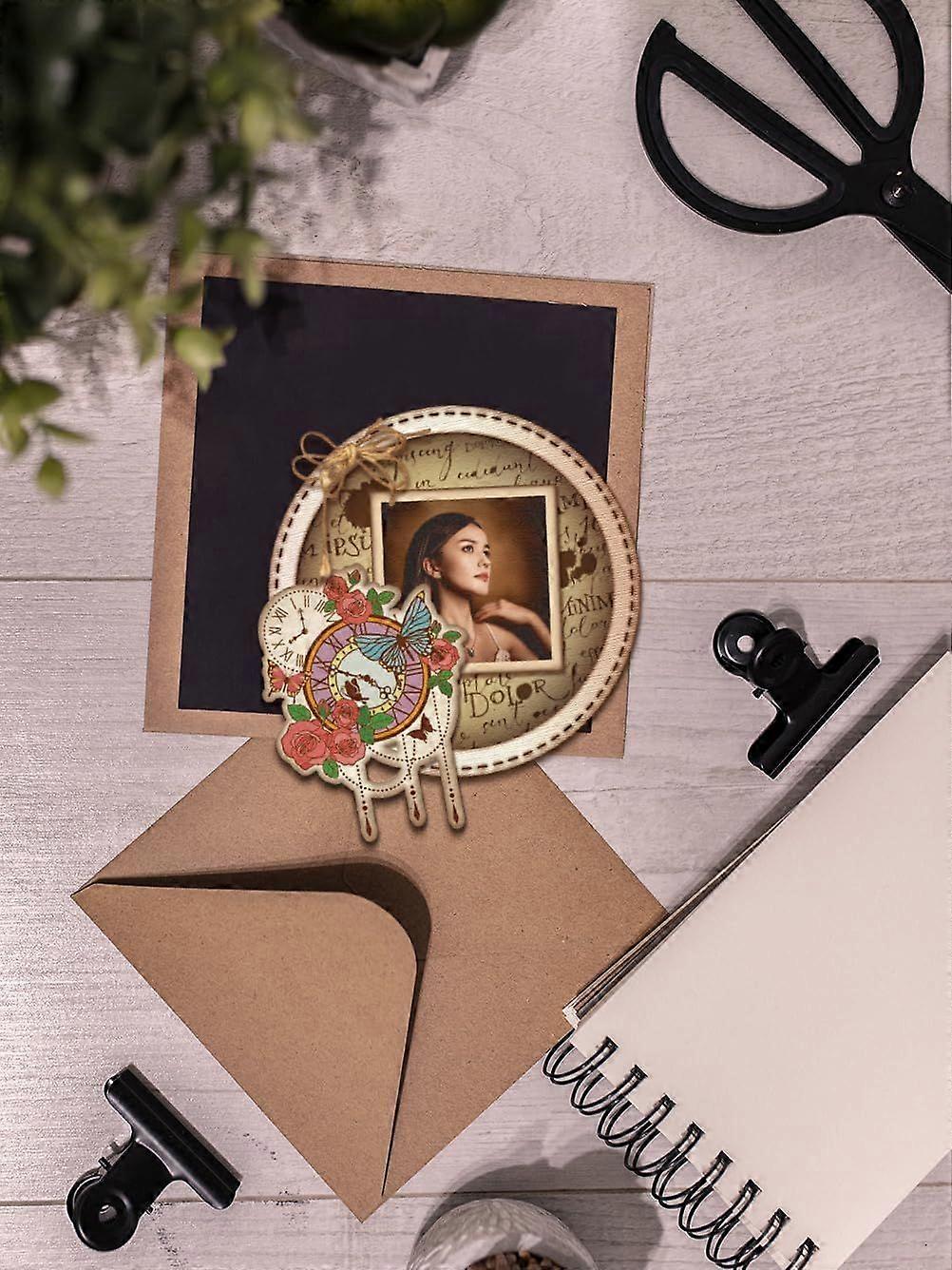 1Pcs Geometric Theme Metal Die Cuts Round Frame Decorative Embossing Card DIY Craft Scrapbooking Tool for DIY Embossing Photo Decorative Paper Dies Ma