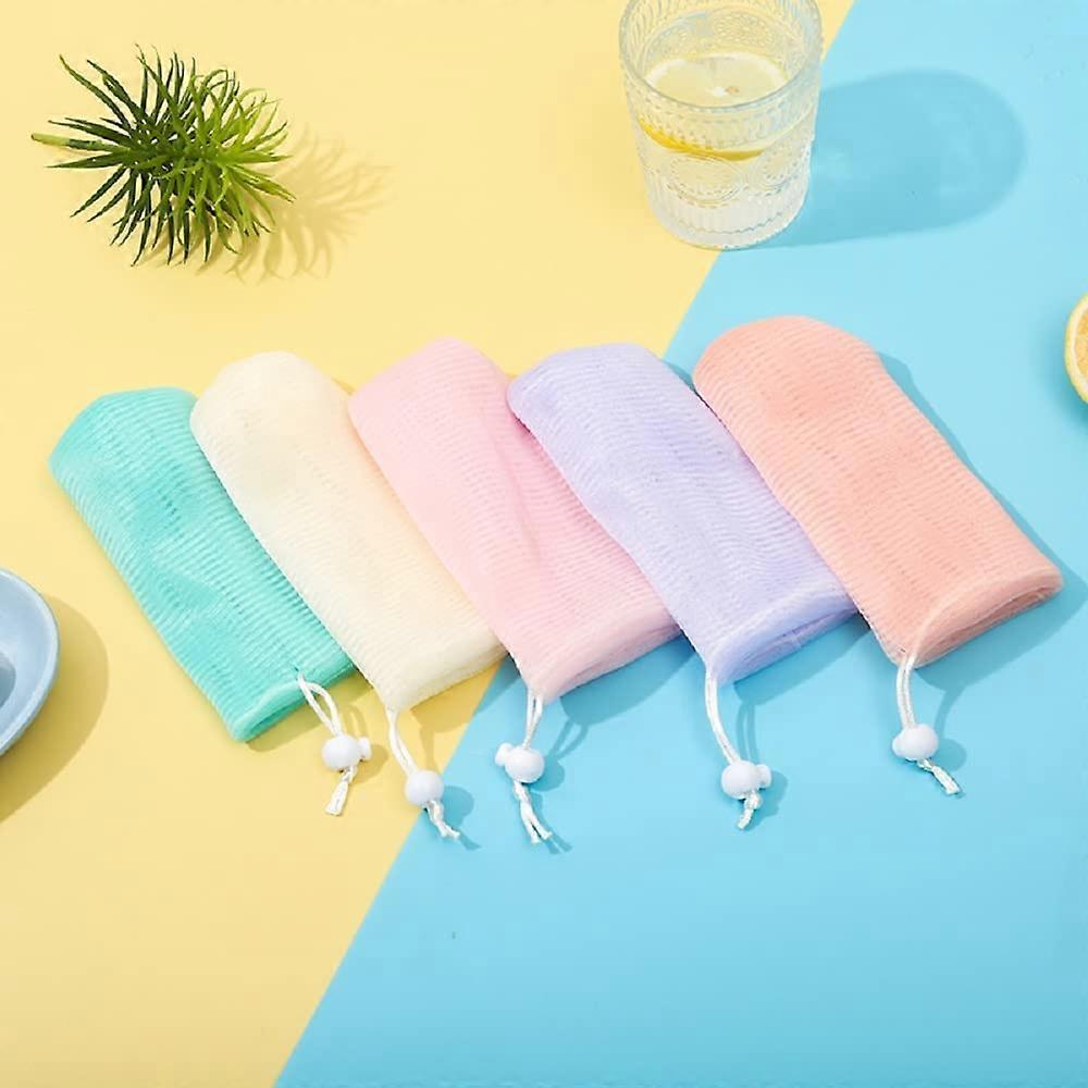 Facial Cleansing Mesh Bag 50PCS 6Layer Ultra Soft Exfoliating Soap Foaming Net with Drawstring