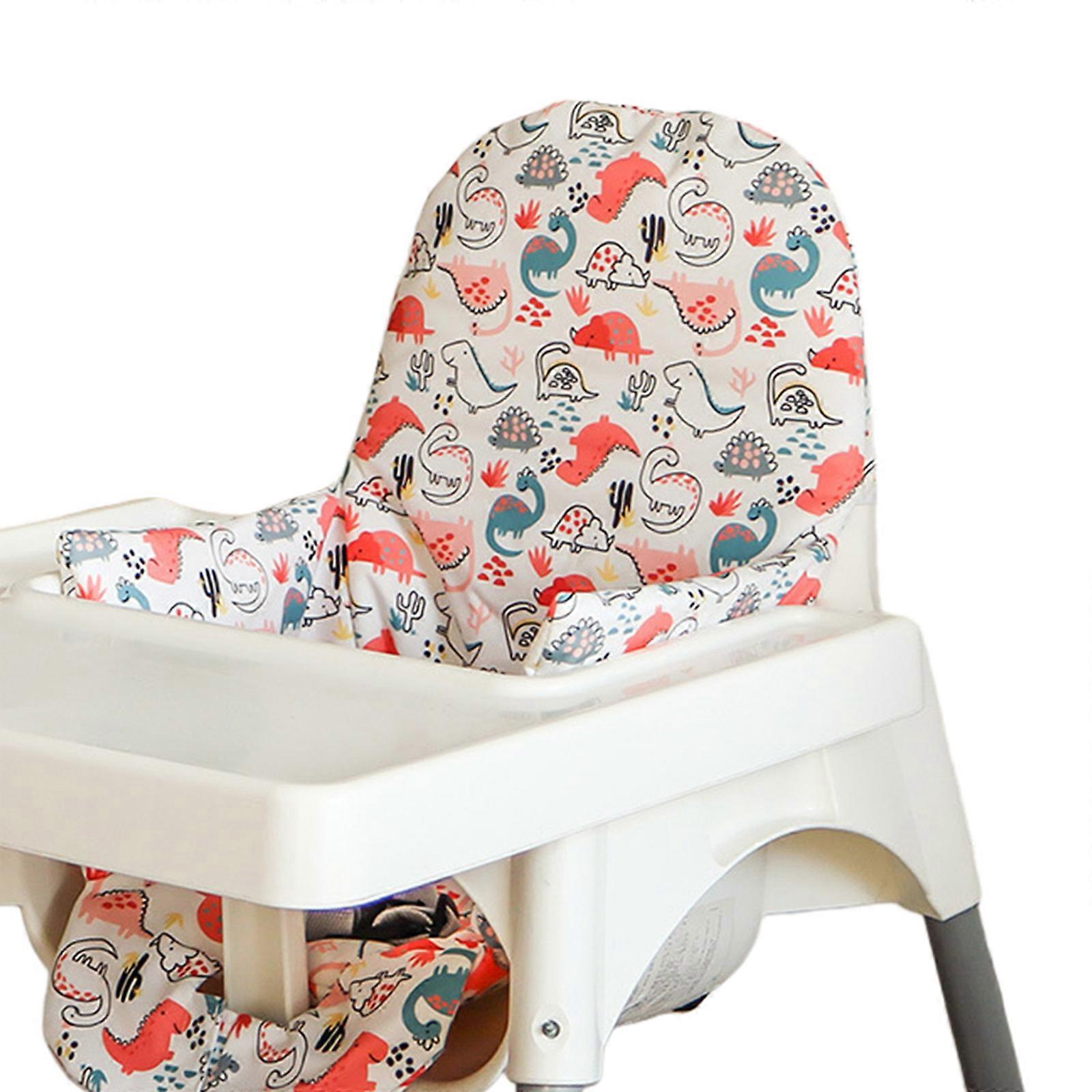 Comfortable Feeding Chair Cushion Cartoon Pattern Cover Breathable Fabric Secure Attachment for Easy Machine Washing Multicolor