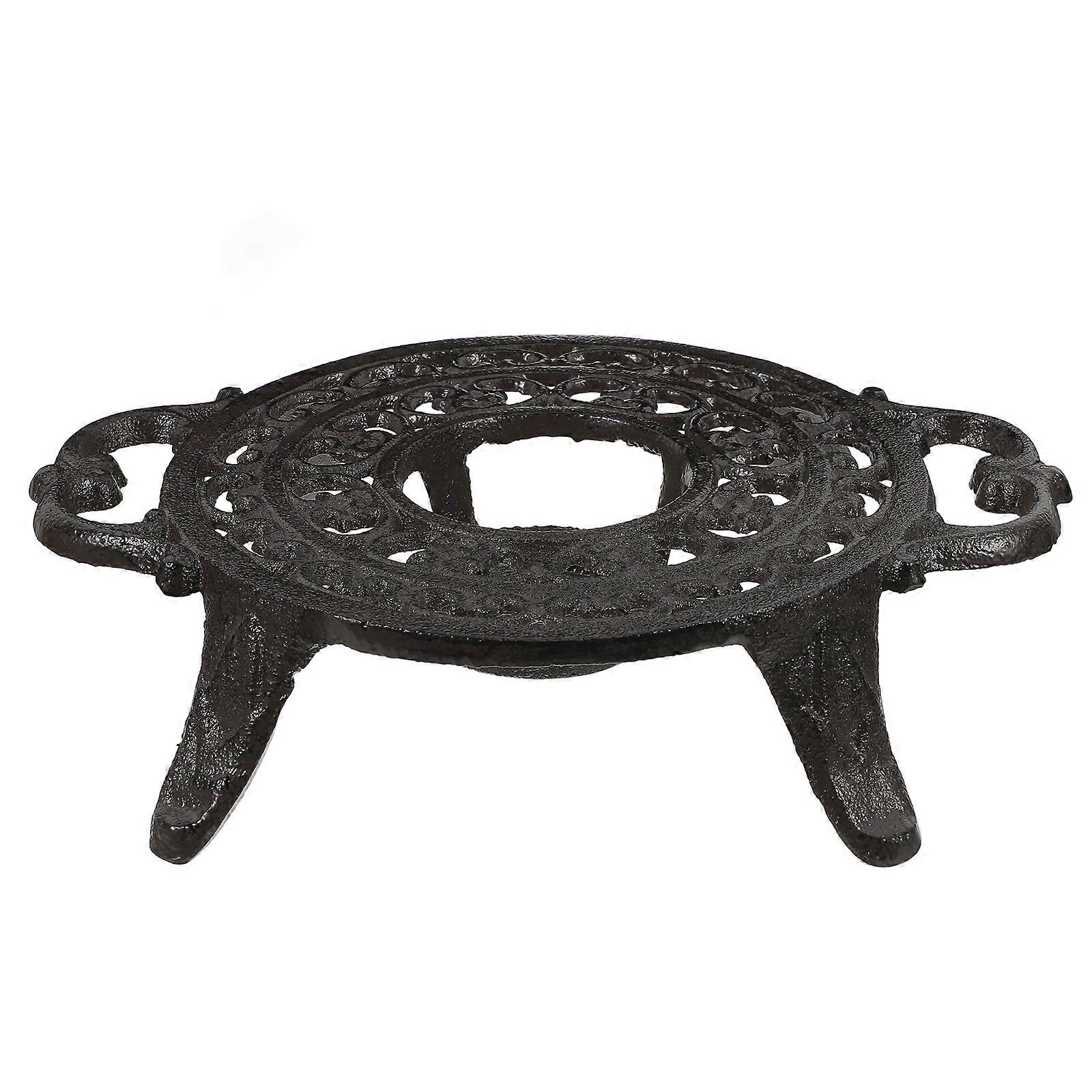 Cast Iron Tripod Tea Warmer for Home Use with Candle Holder
