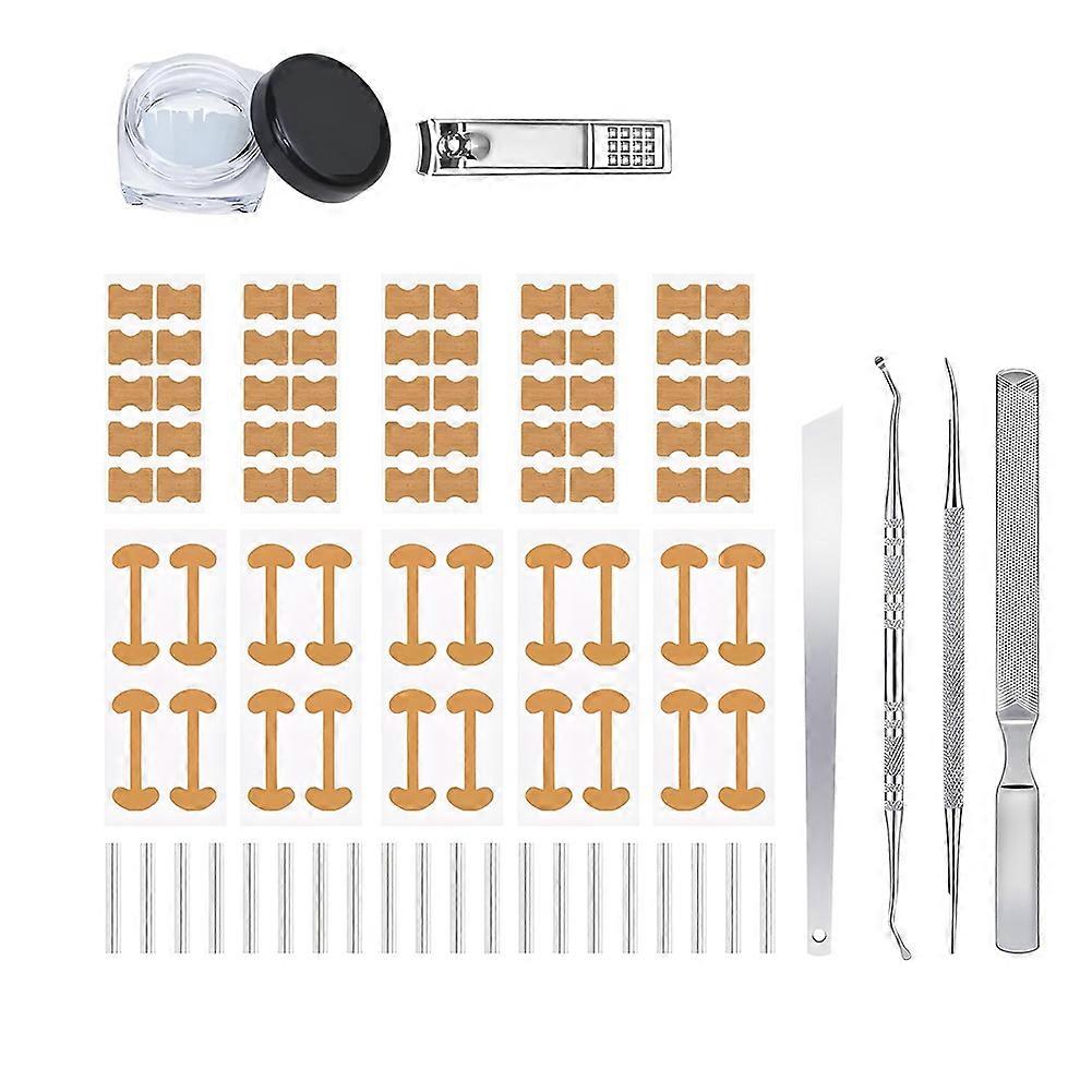 Ingrown Toenail Corrector Set with Correction Strips, Ingrown Toenail Removal Kit, Professional Toenail Tool Kit