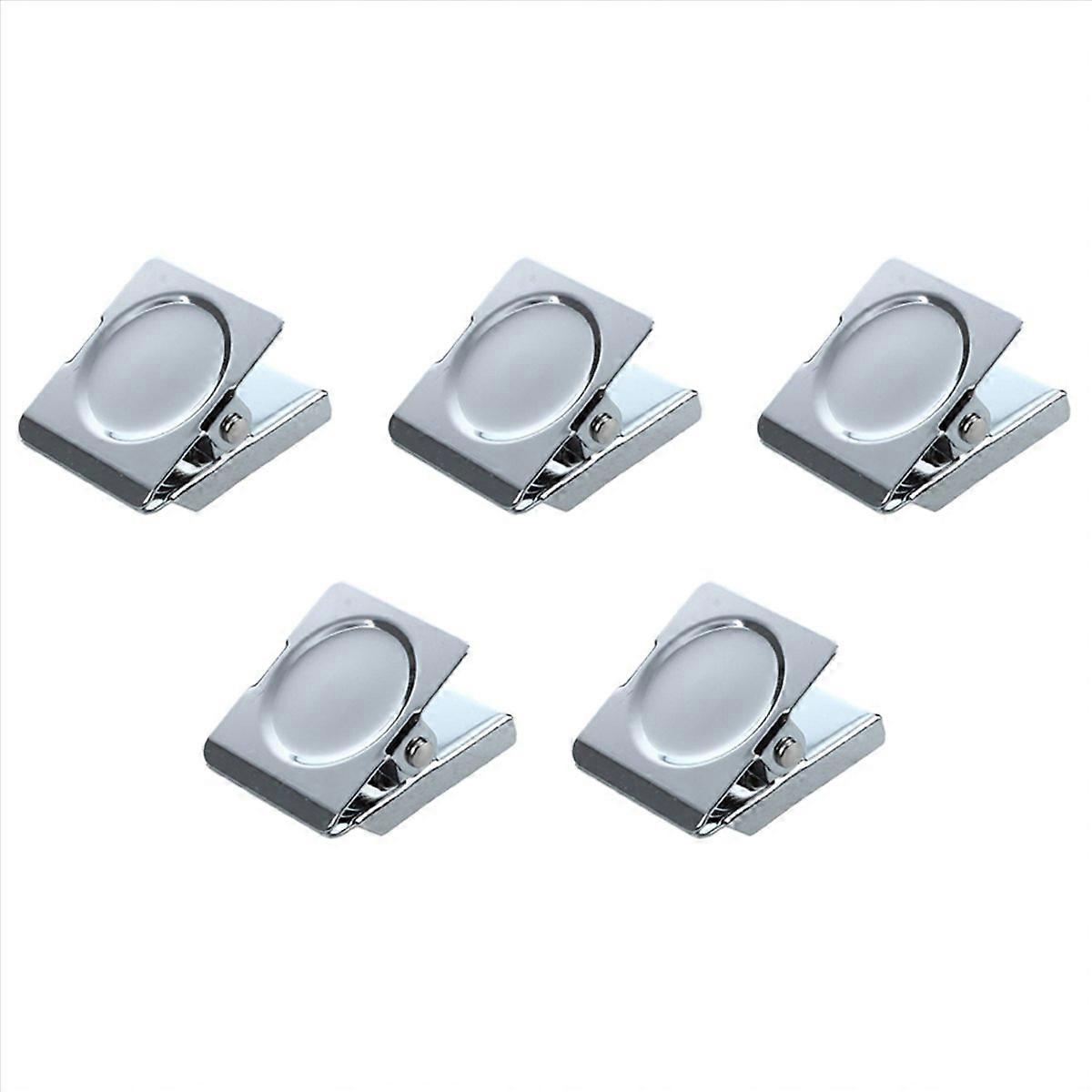 Silver Tone Spring Loaded Memo Ticket Magnetic Fridge Wall Clip