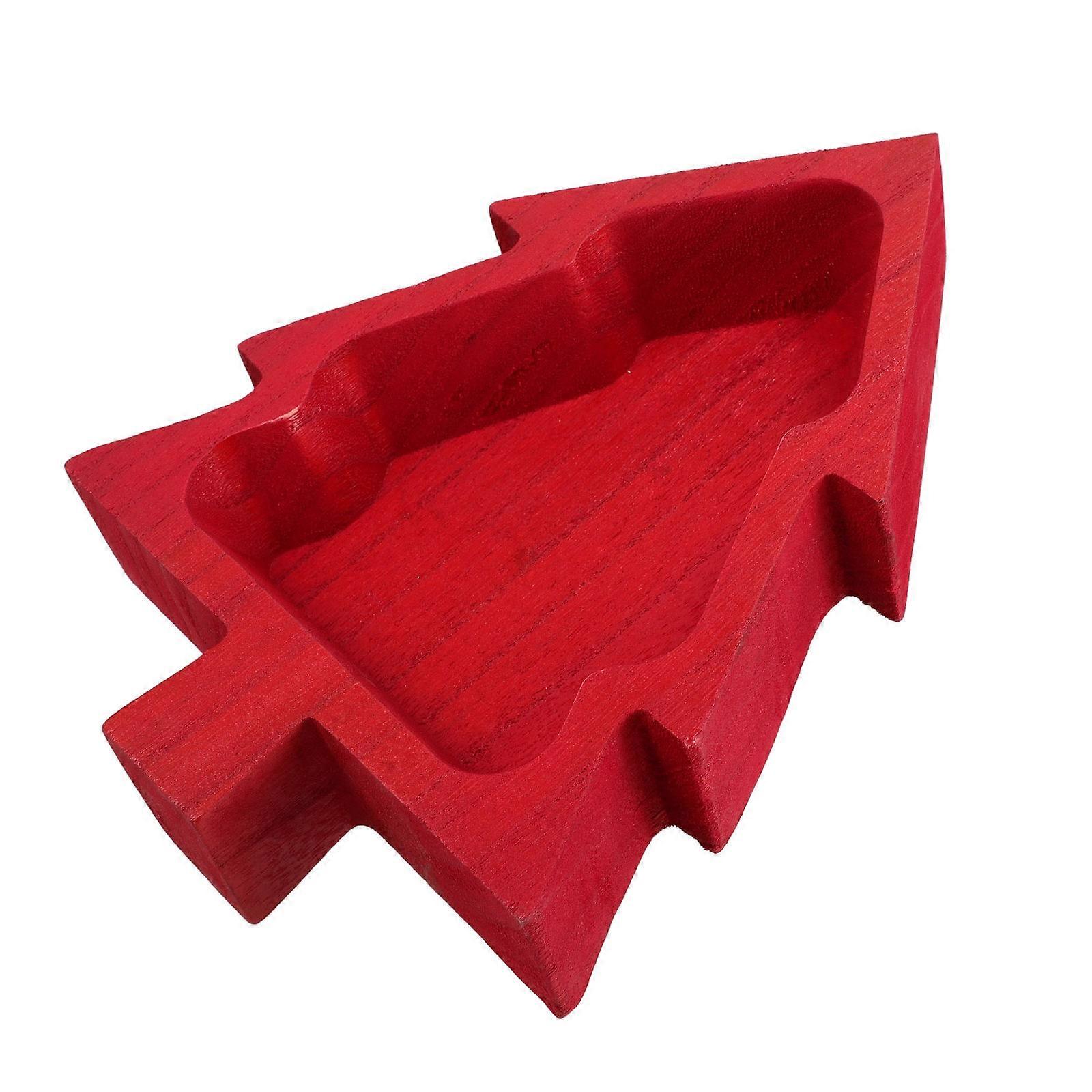 Christmas Tree Serving Plate Wooden Dish for Storage