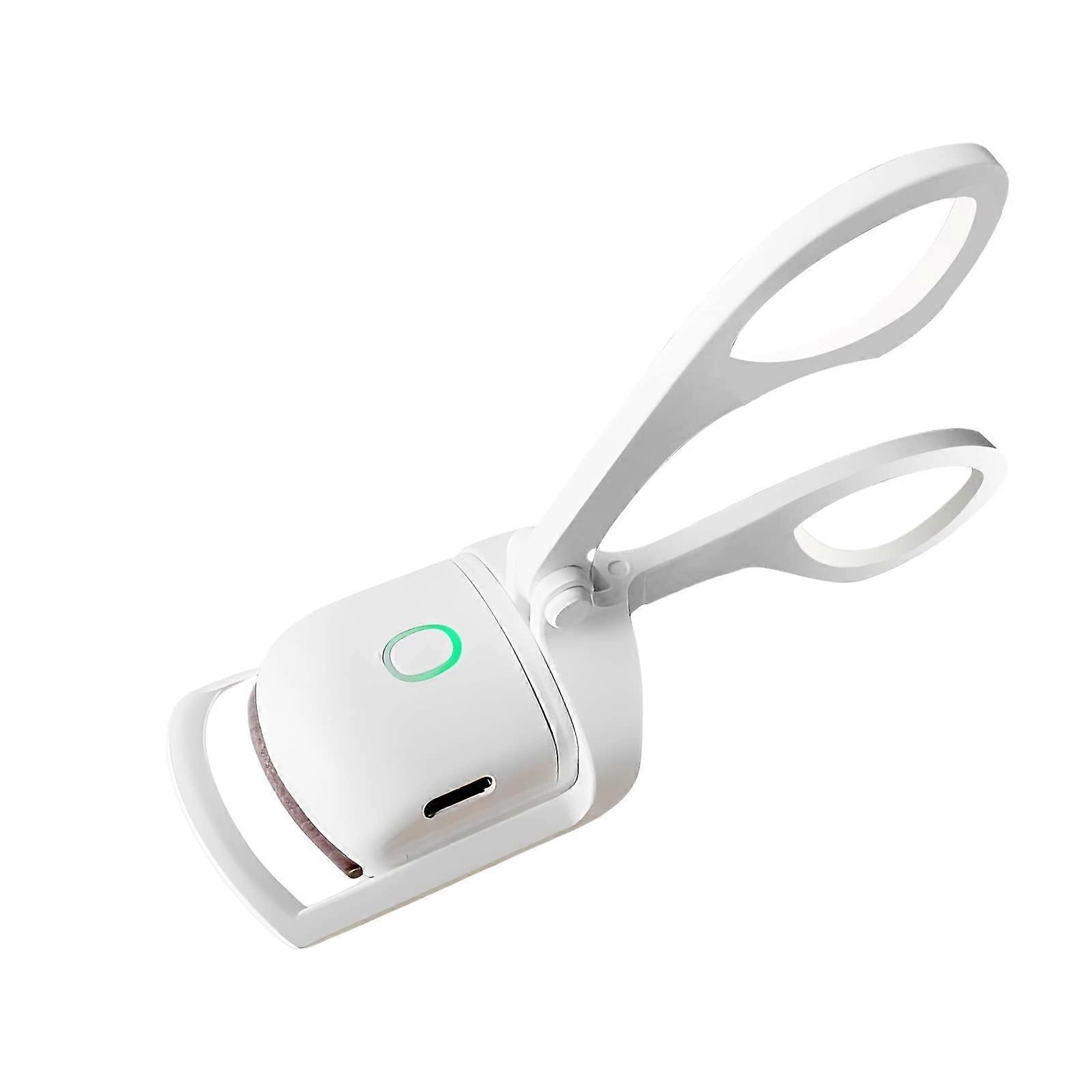 Heated Eyelash Curler with Dual Temperature Modes, USB TypeC Rechargeable, Fast 10s Preheat, White