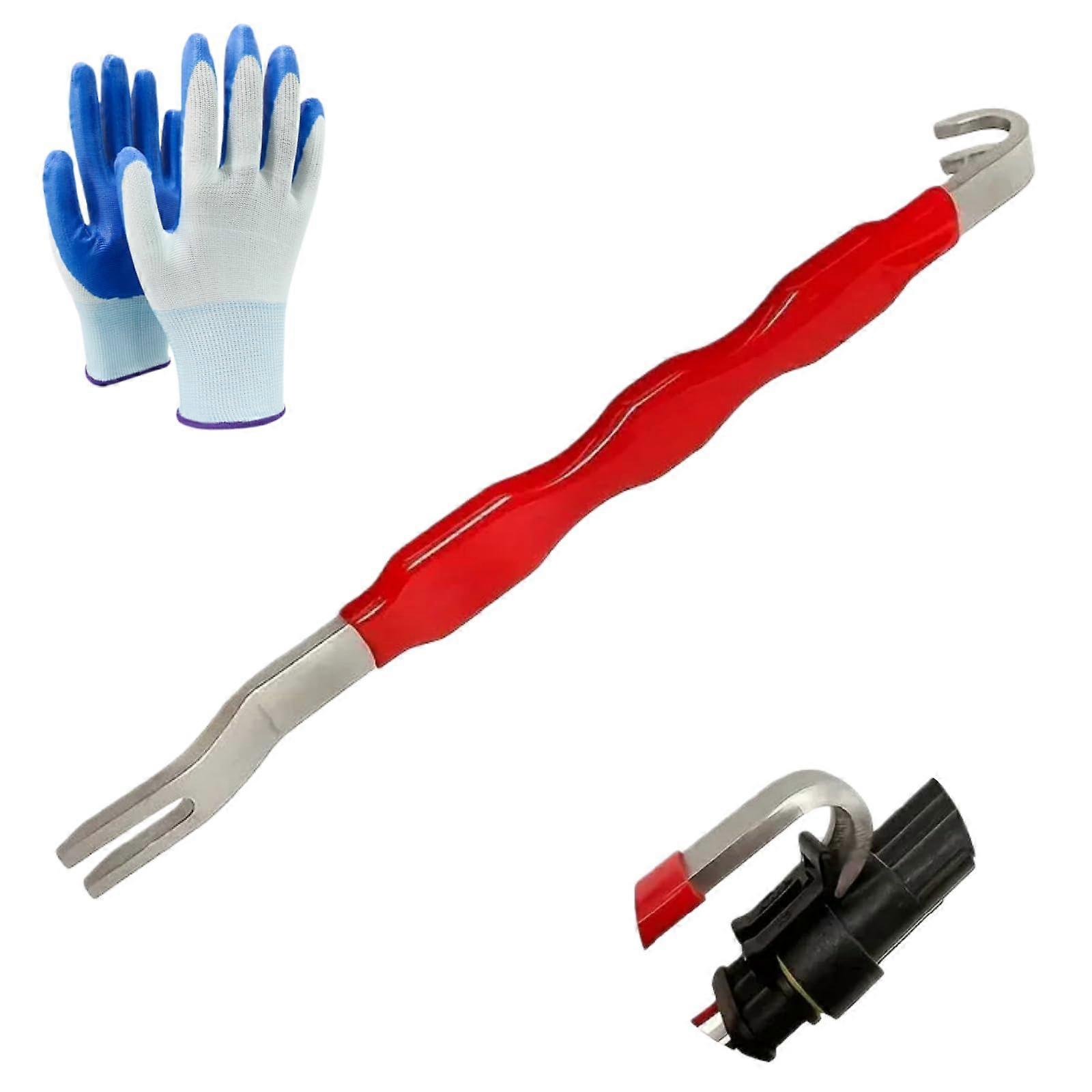 Automotive Connector Removal Tool with DualEnd Design and NonSlip Grip for Most Vehicles (Red)