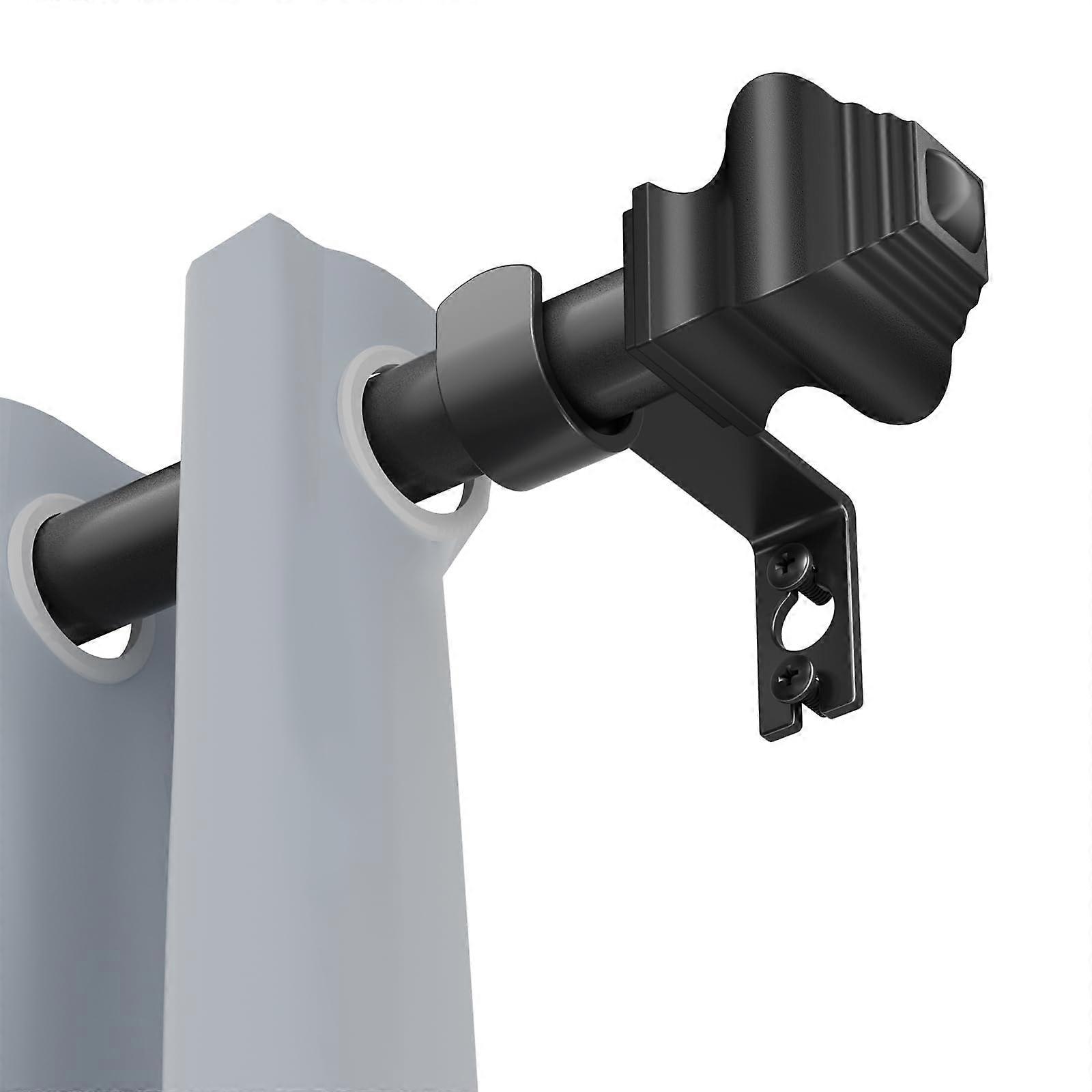 Adjustable Matte Black Curtain Rods 3248 Inch with Brackets Retro Square Finials for MultiRoom Use