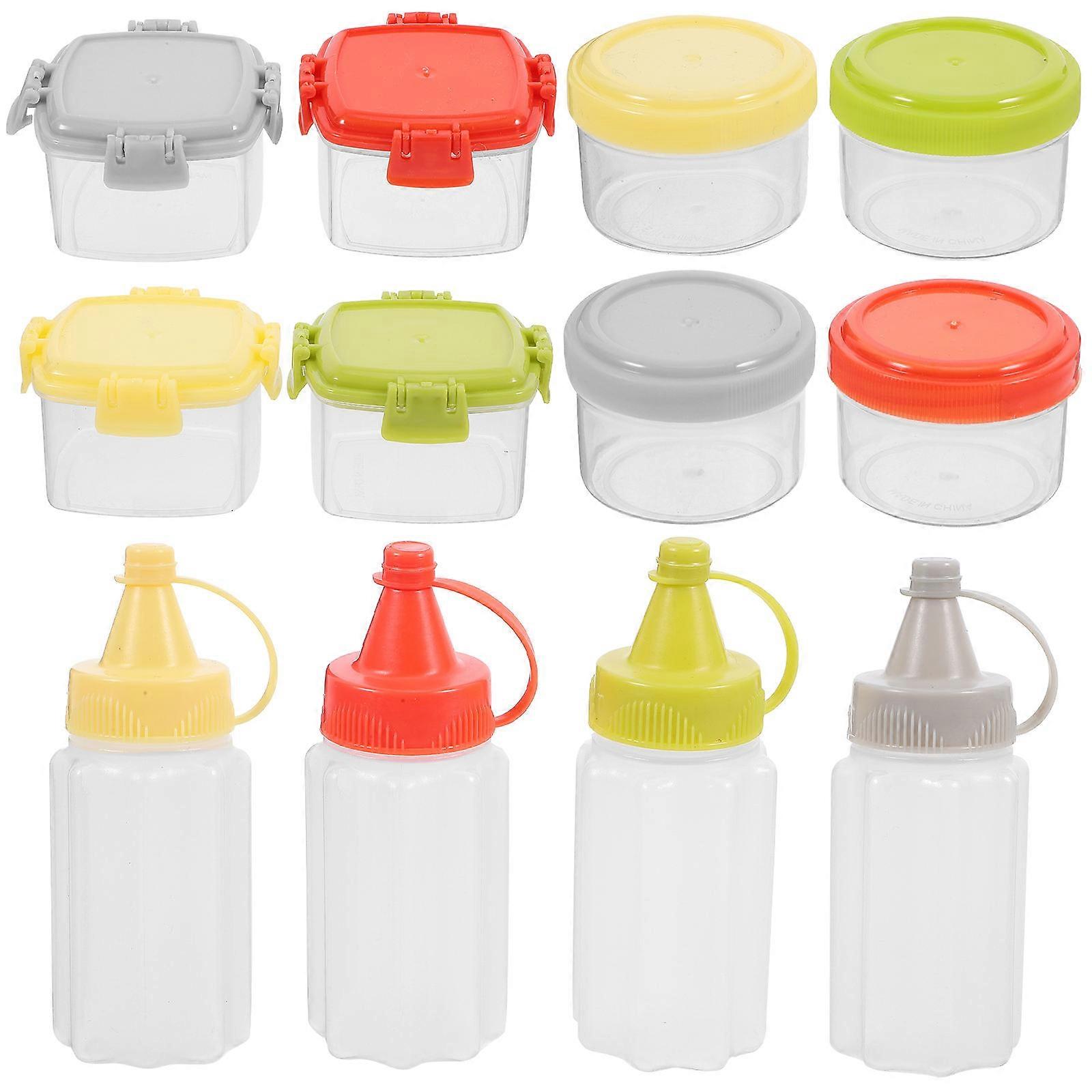 Sauce Squeeze Containers Mini Bottles Assorted Color for 1Set