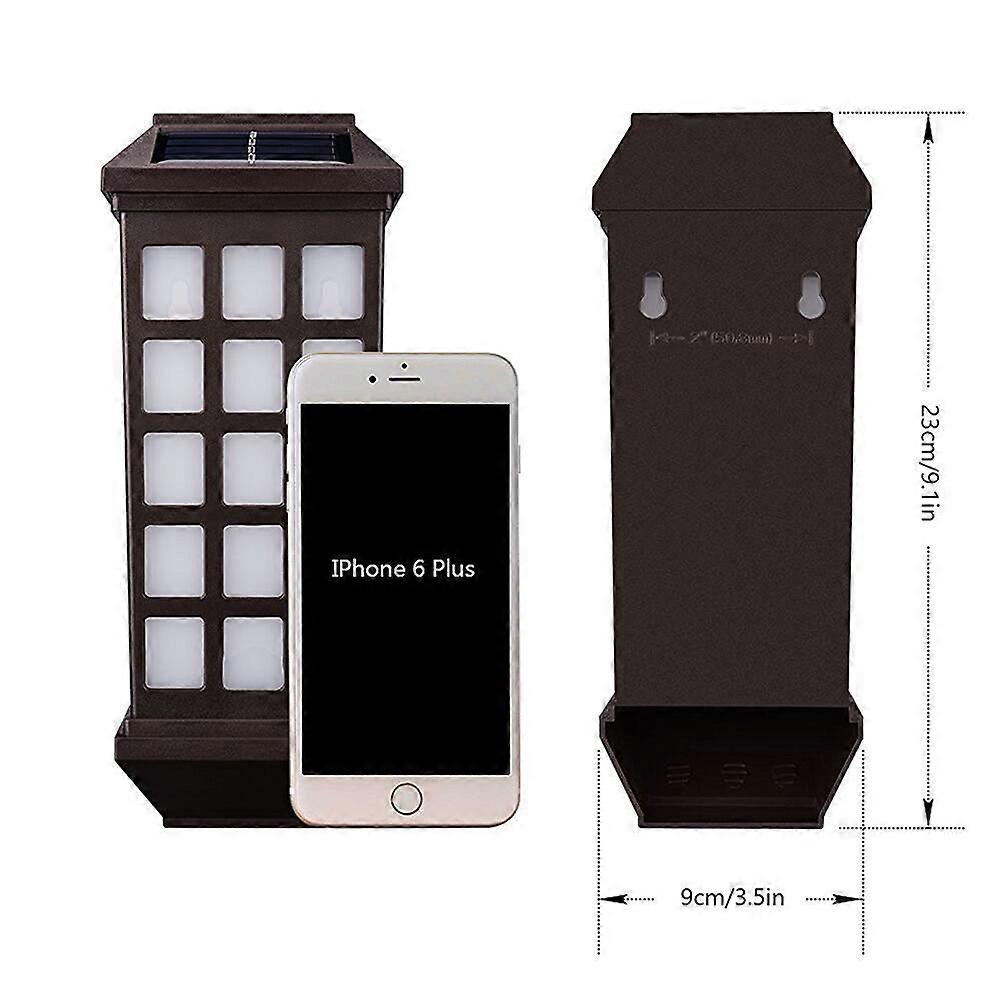 Solar Wall Lights with Light Sensor for Home Use White ABS Waterproof 400mAh Battery