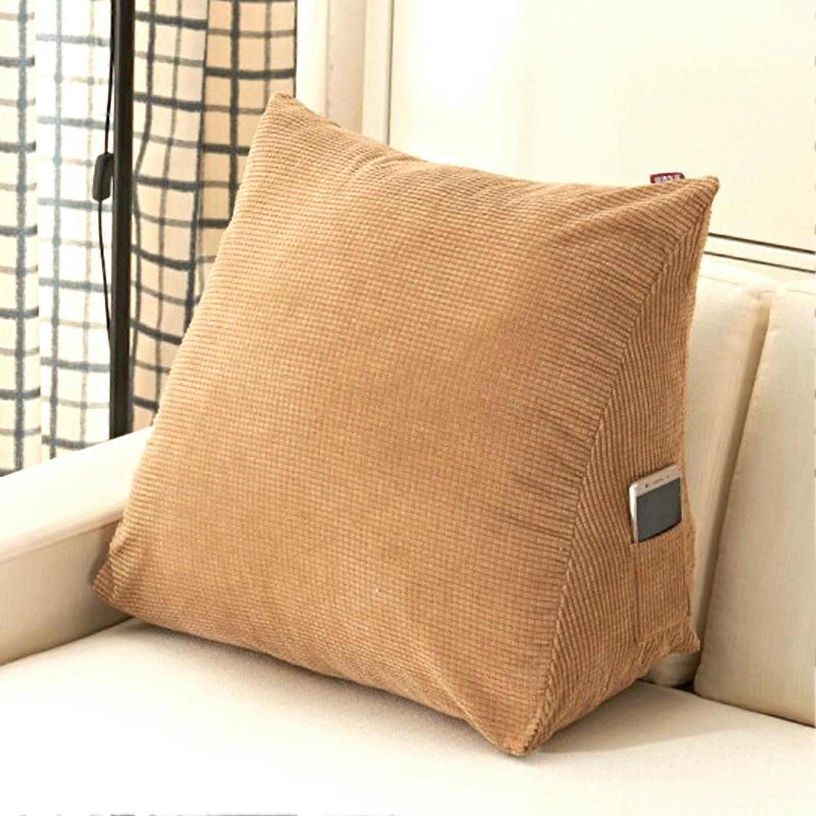 Triangle Pillow Comfortable Reading Pillow With Zip Pocket Triangle Wedge Small Back Support Pillow Cushie Pillows for Office Home Bed Sofa