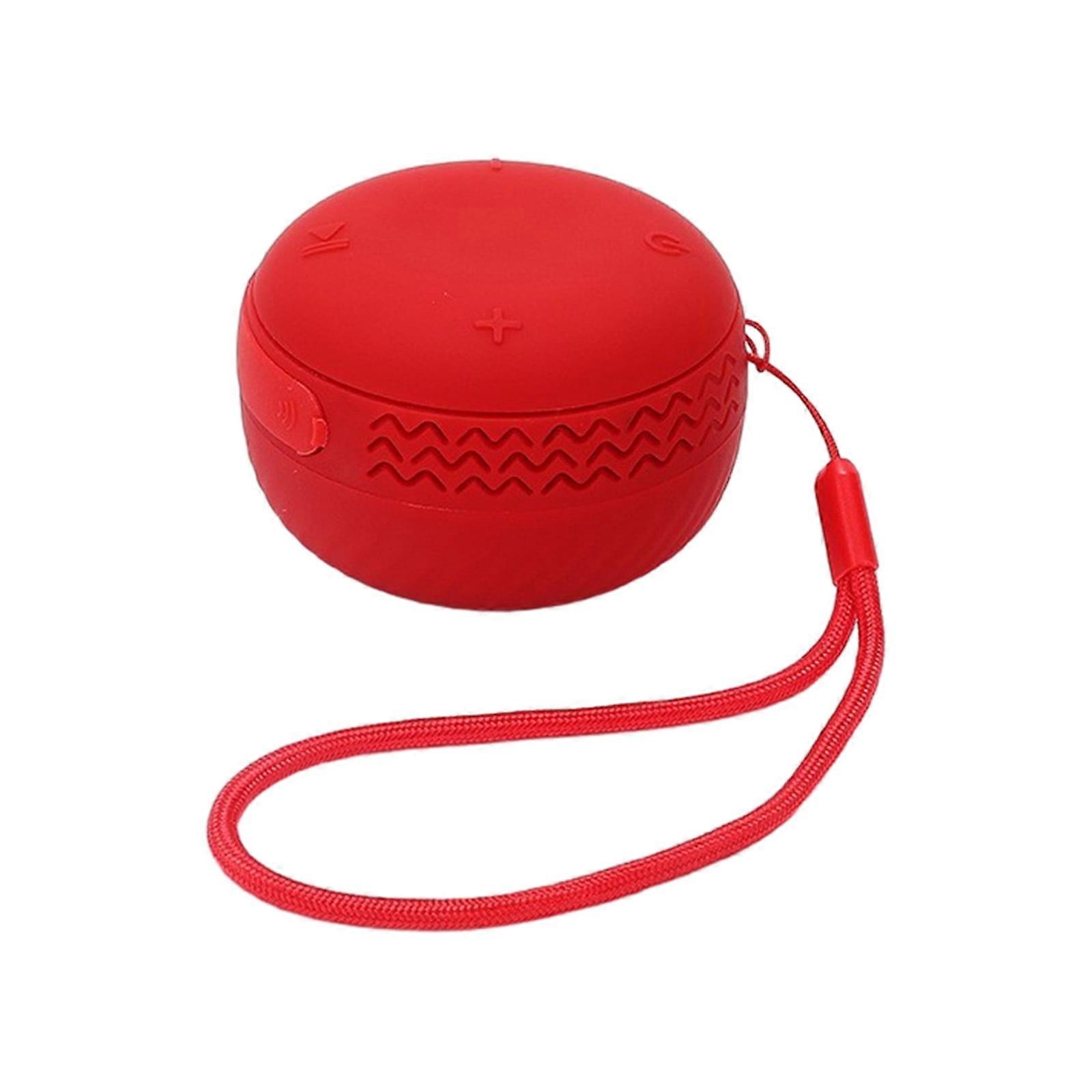PAVEOS Card Portable Bluetooth Speaker with Subwoofer, Compatible with iPhone/Android, Pocket-Sized Wireless Speaker, Red