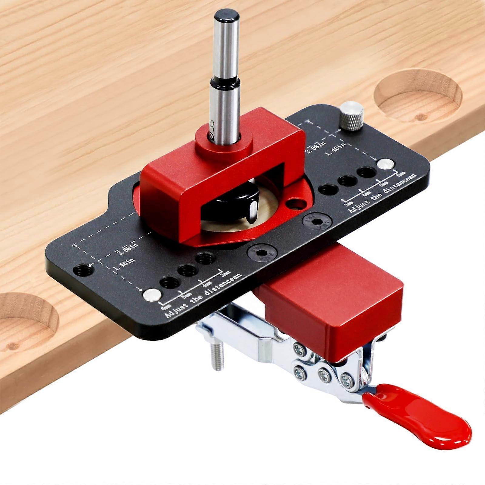 Adjustable 35mm Concealed Hinge Jig for Cabinet Doors, Precise Alignment Aluminium Alloy Tool