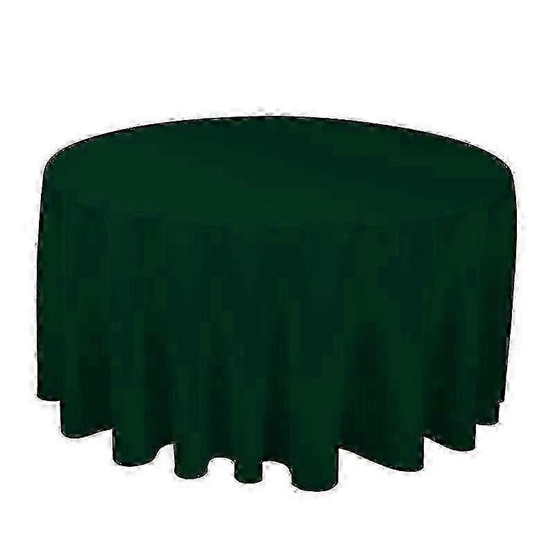 Polyester round tablecloth for wedding party, solid cover in white.