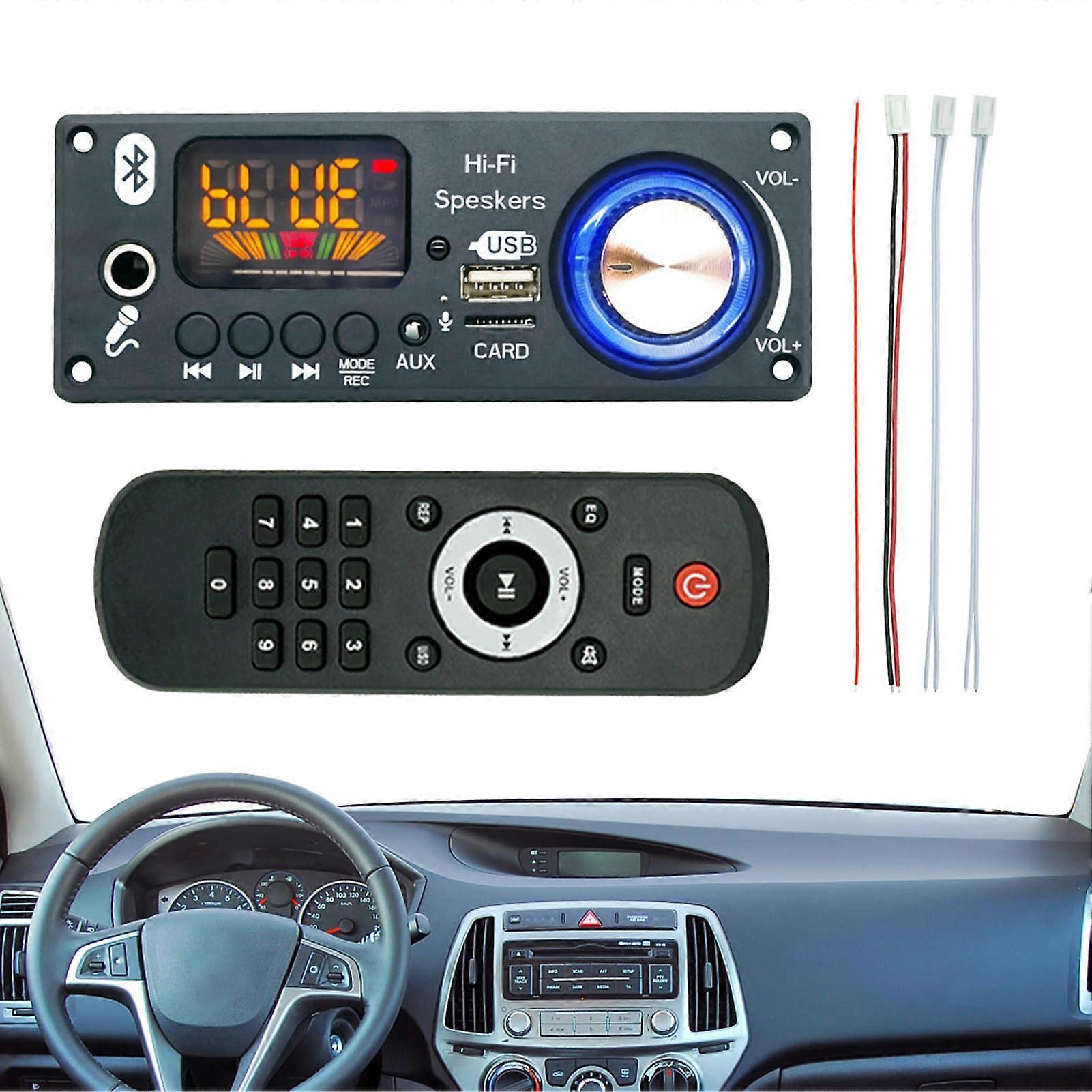 Car Audio Amplifier Board 160W Dual Channel Bluetooth MP3 Player Module with USB and Digital Display