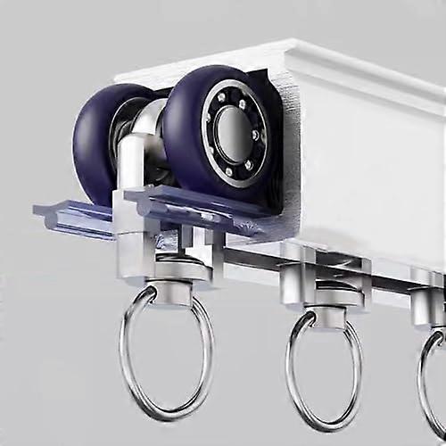 12ft Heavy Duty Ceiling Curtain Track System with Smooth Glide, Adjustable Sliding Rail for Room Dividers, White