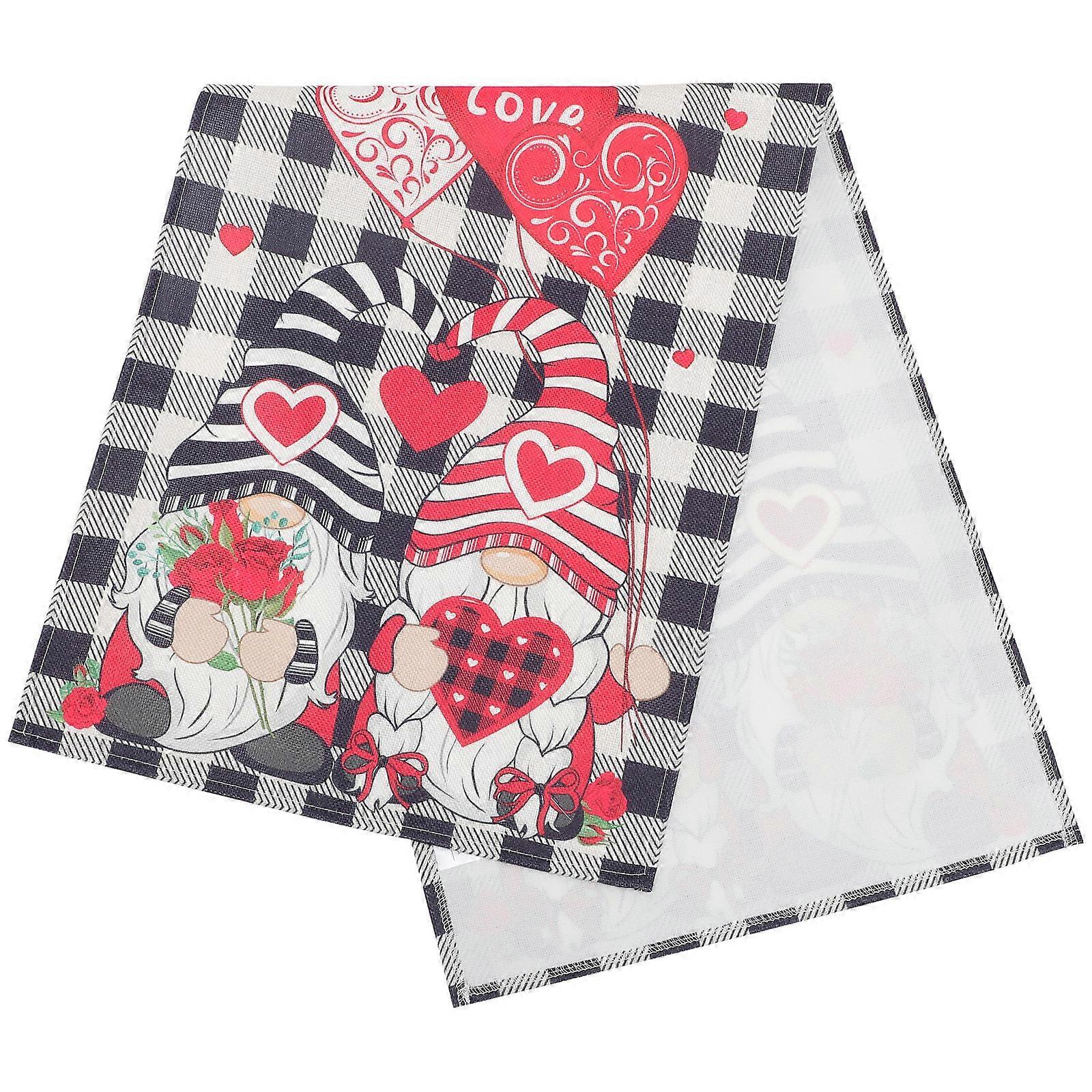 Dining Table Runner for Valentines Decor 3Pcs Valentines Gnome Party