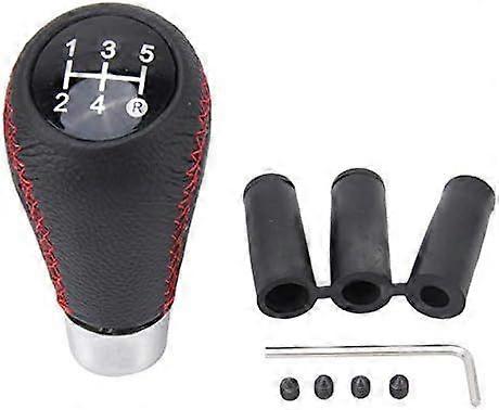 Car Gear Shift Knob with 4 Adaptive Parts,Leather 5 Speed Shift Knobs for Replacement Broken Shifter Knobs,Universal Non-Slip Manual Shift Knob Car In