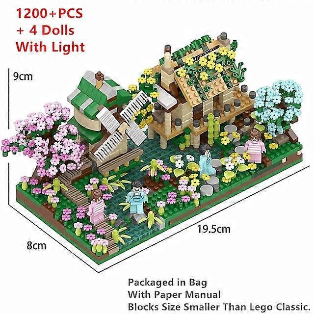 5186Pcs Chinese Architecture Micro Building Blocks Tower West Lake Trees Diy Diamond Bricks With Light Toy For Kids Adults Gifts
