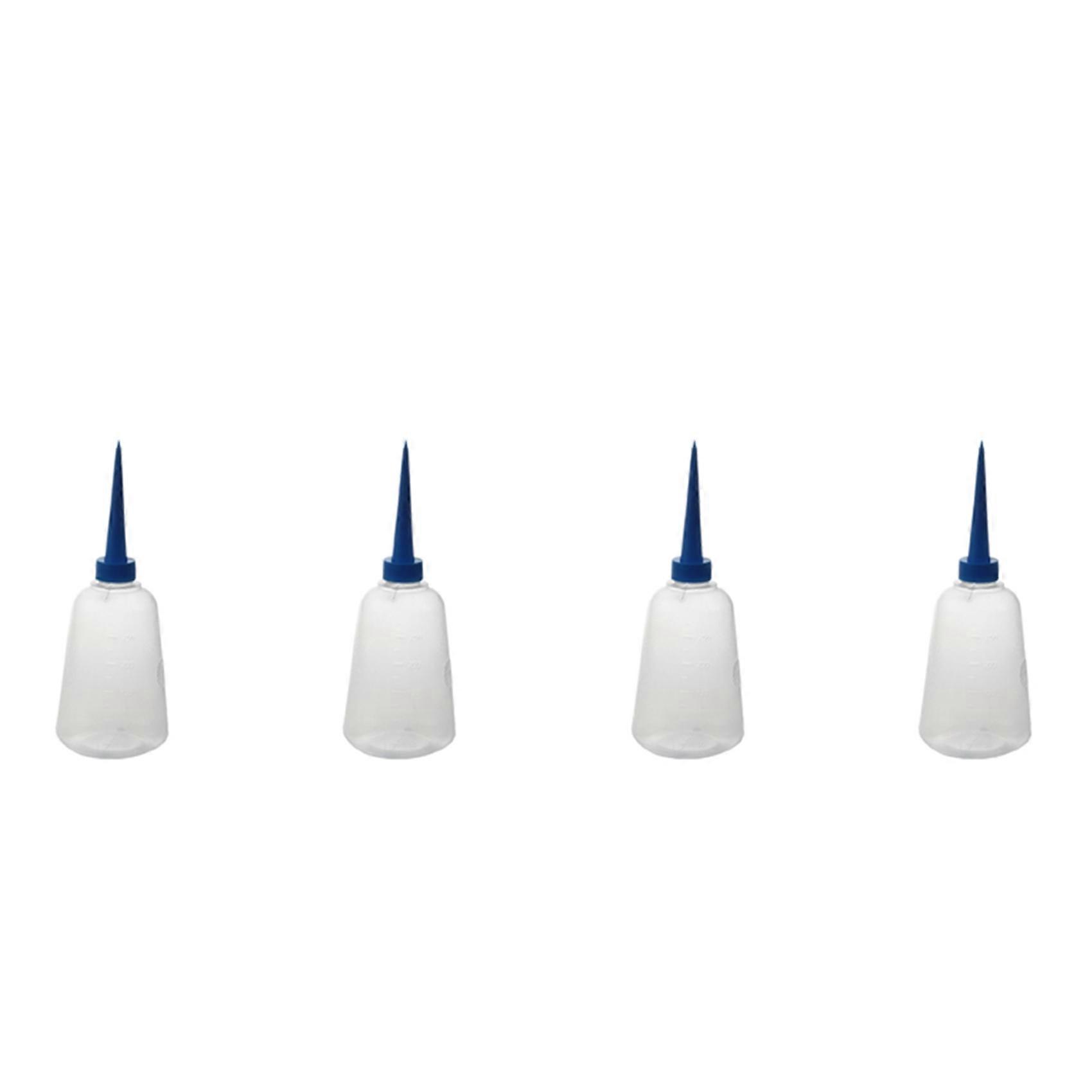 4X 250Ml Clear White Blue Plastic Liquid Glue Applicator Bottle