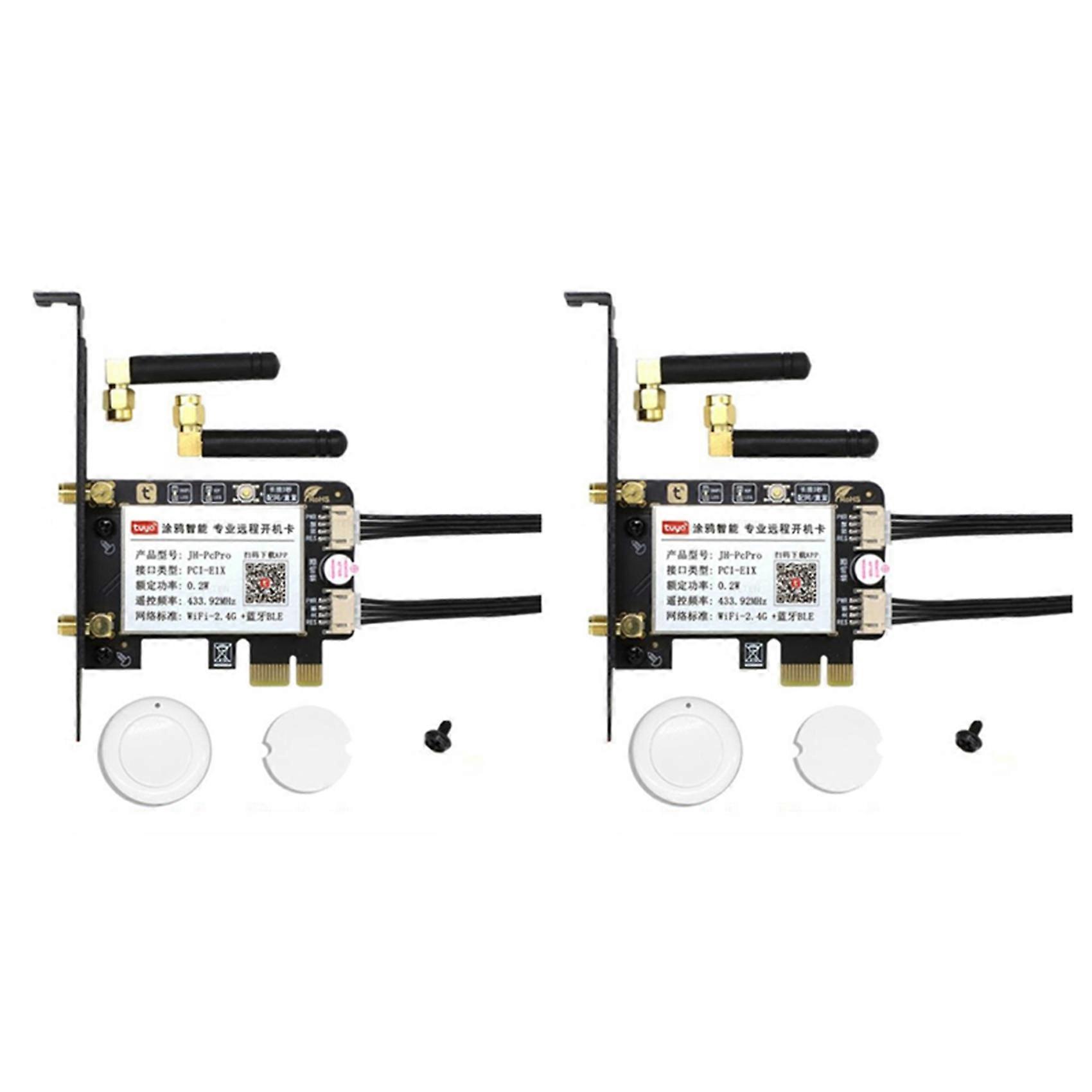 2X Tuya Wifi Computer Power Reset Switch PCIe Card for PC Destop Computer,APP Remote Control,PRO Card L