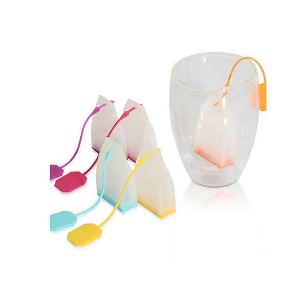 Silicone Tea Bag Infuser for Loose Leaf Brewing with Long Handle Red
