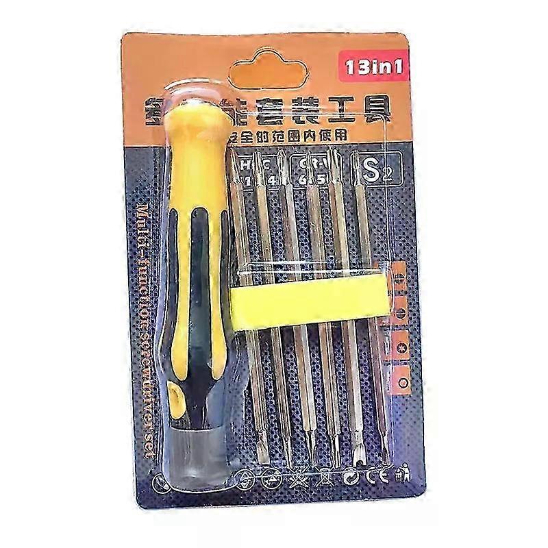 Special-shaped screwdriver 13-in-1 tool set two-way replaceable bit with magnetic handle Multi-function Screwdriver set 25-26