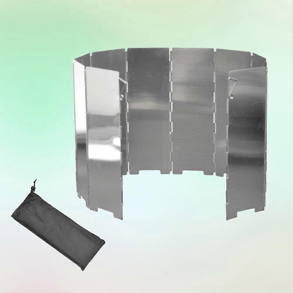 Folding Stove Wind Screen Windshield for Camping 10Pcs Aluminum Outdoor Windscreen